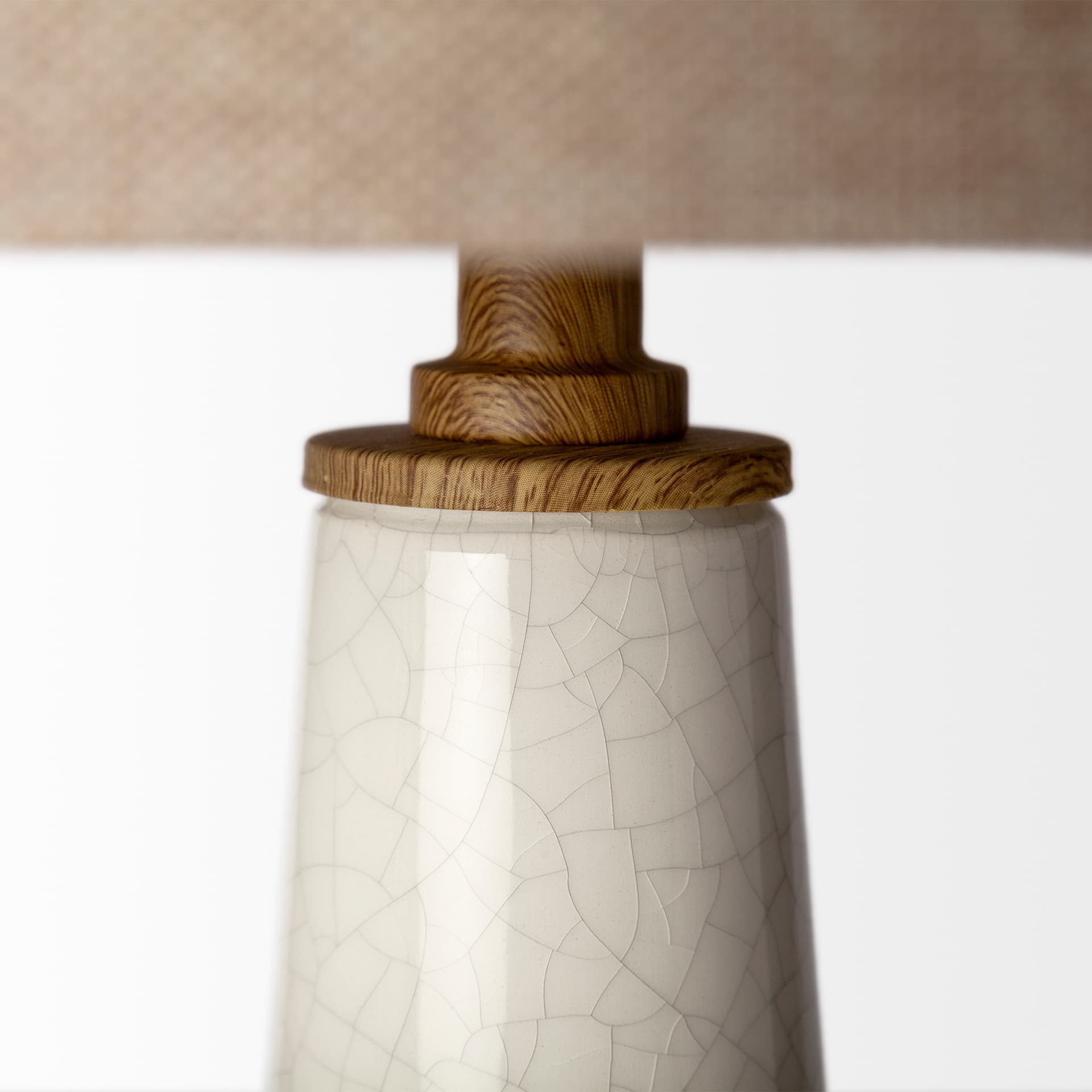 Rebecca (28.5"H) White Crackled Ceramic Base Wood Accent Table Lamp — product photograph