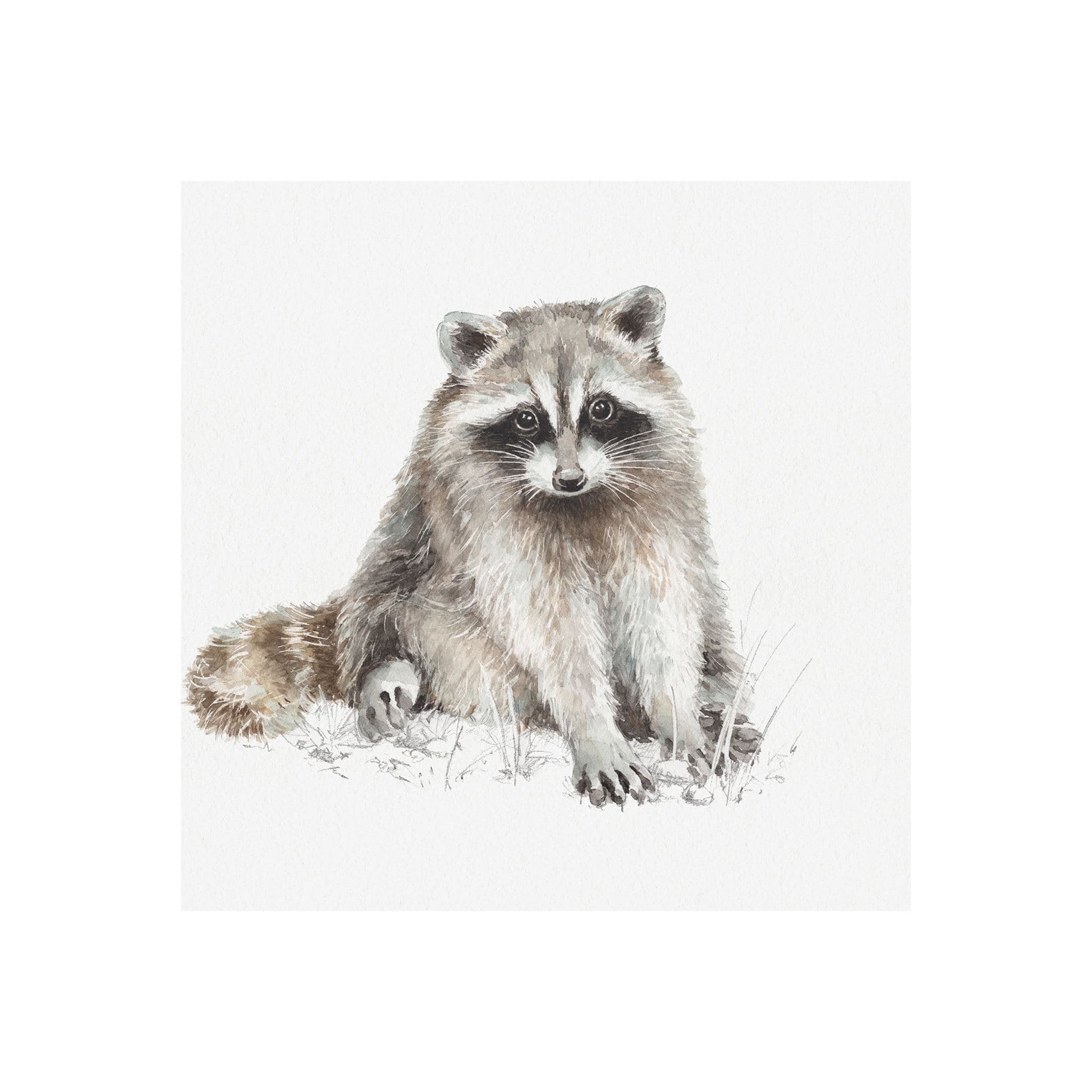 Forest Friends X (Racoon) by Lisa Audit a Hand Embellished Textured Canvas — product photograph