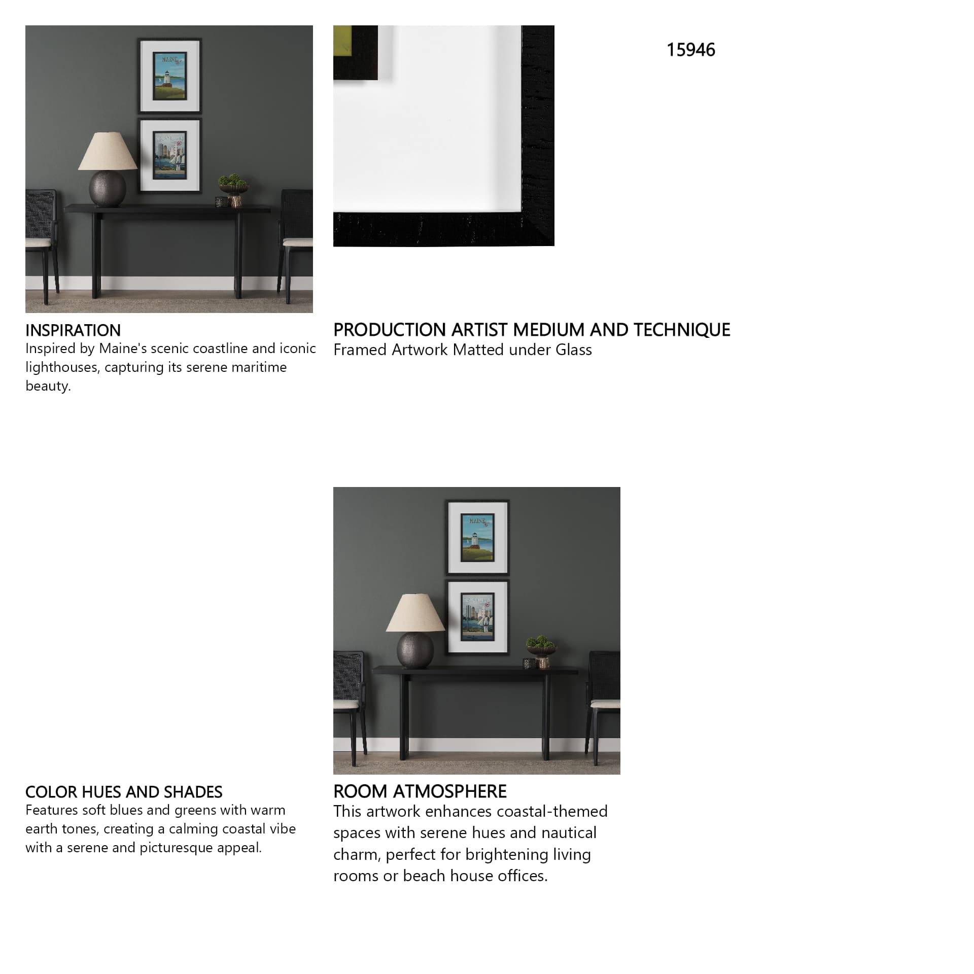 Maine GO (M) by Mercana Studio Framed Artwork Matted under Glass — in a styled room