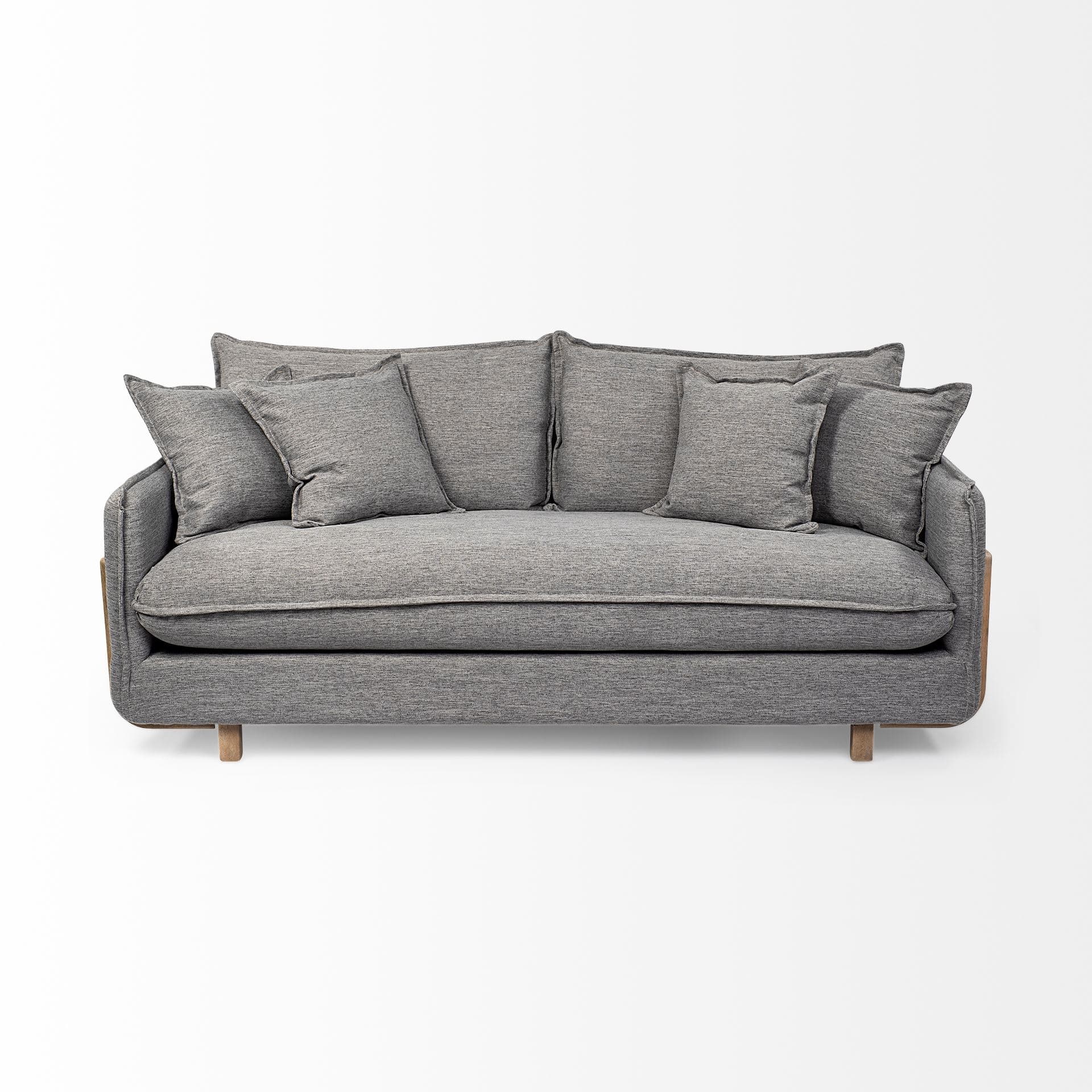 Roy I 84" Castlerock Gray Upholstered Three Seater Sofa — product photograph