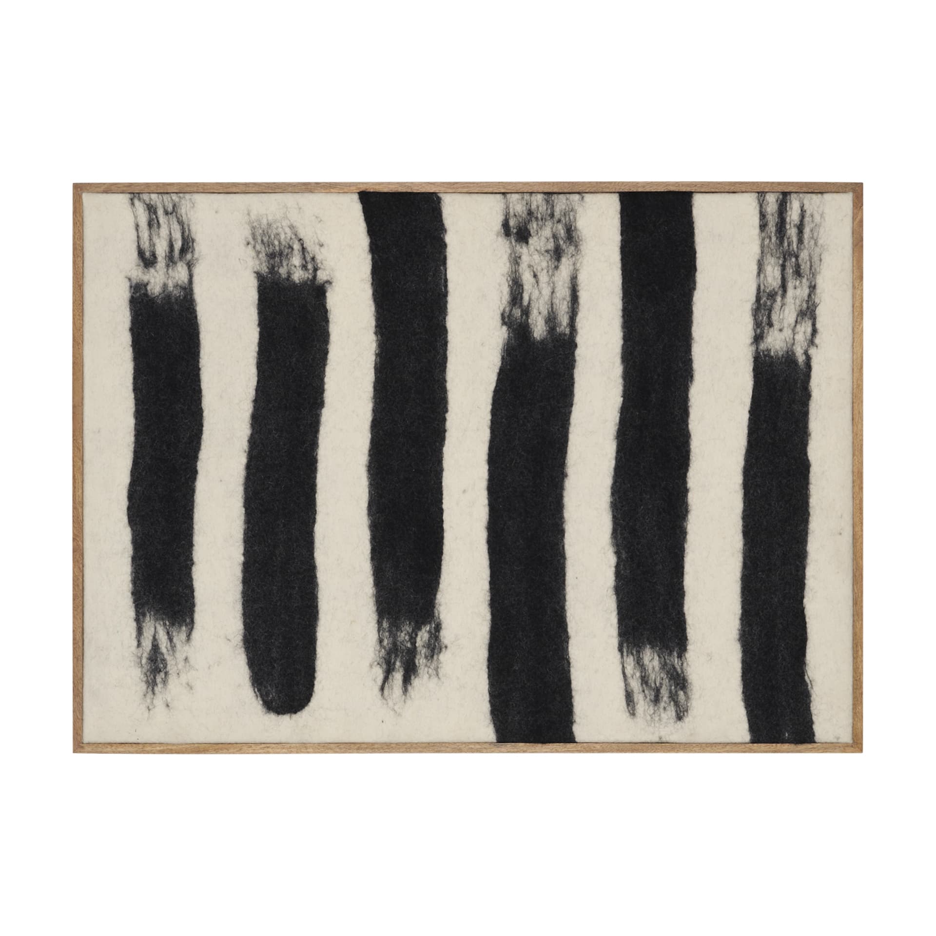 Rollins Small Cream w/ Black Stripes Wool Framed Art — product photograph