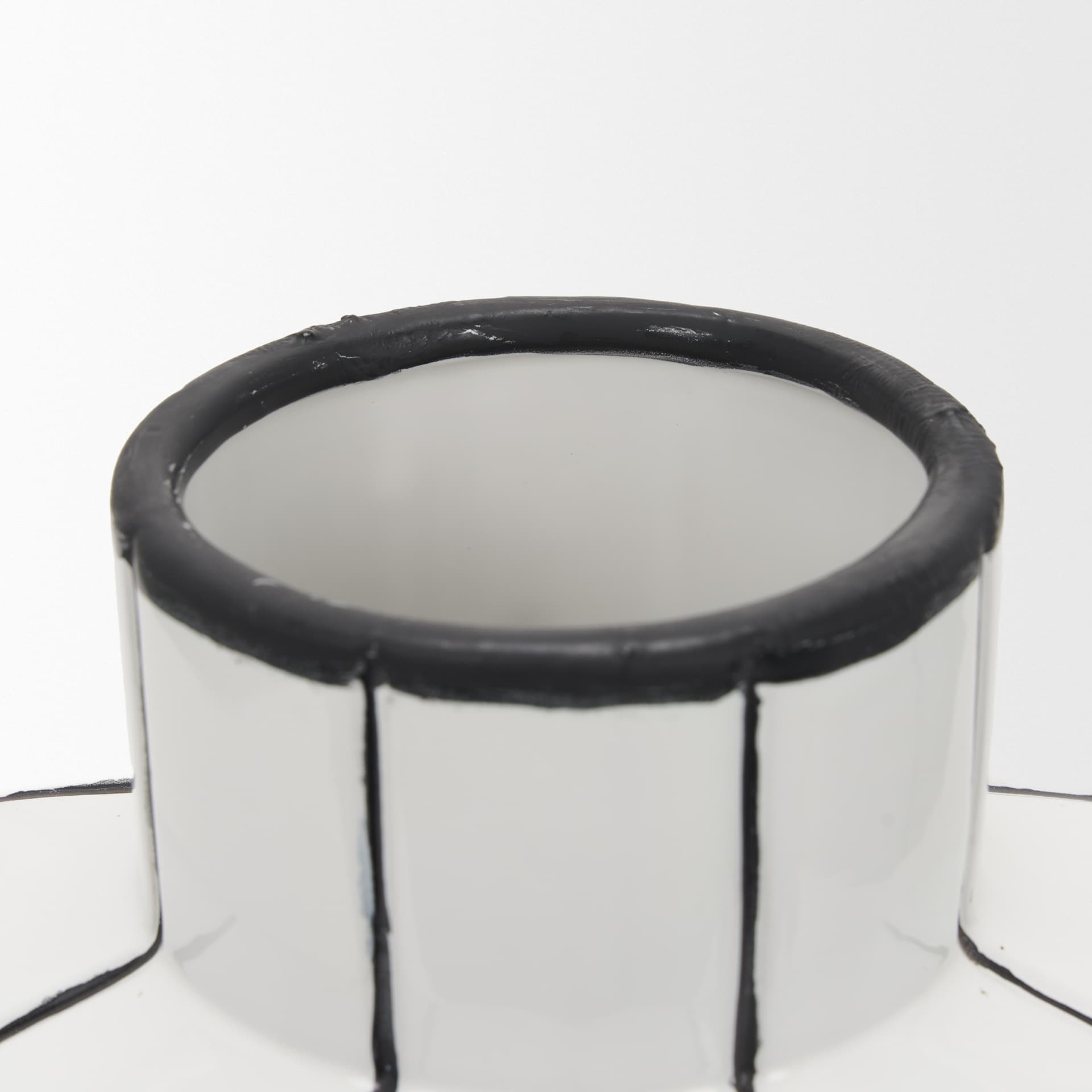 Dinah Large White w/ Black Stripes Ceramic Vase — product photograph