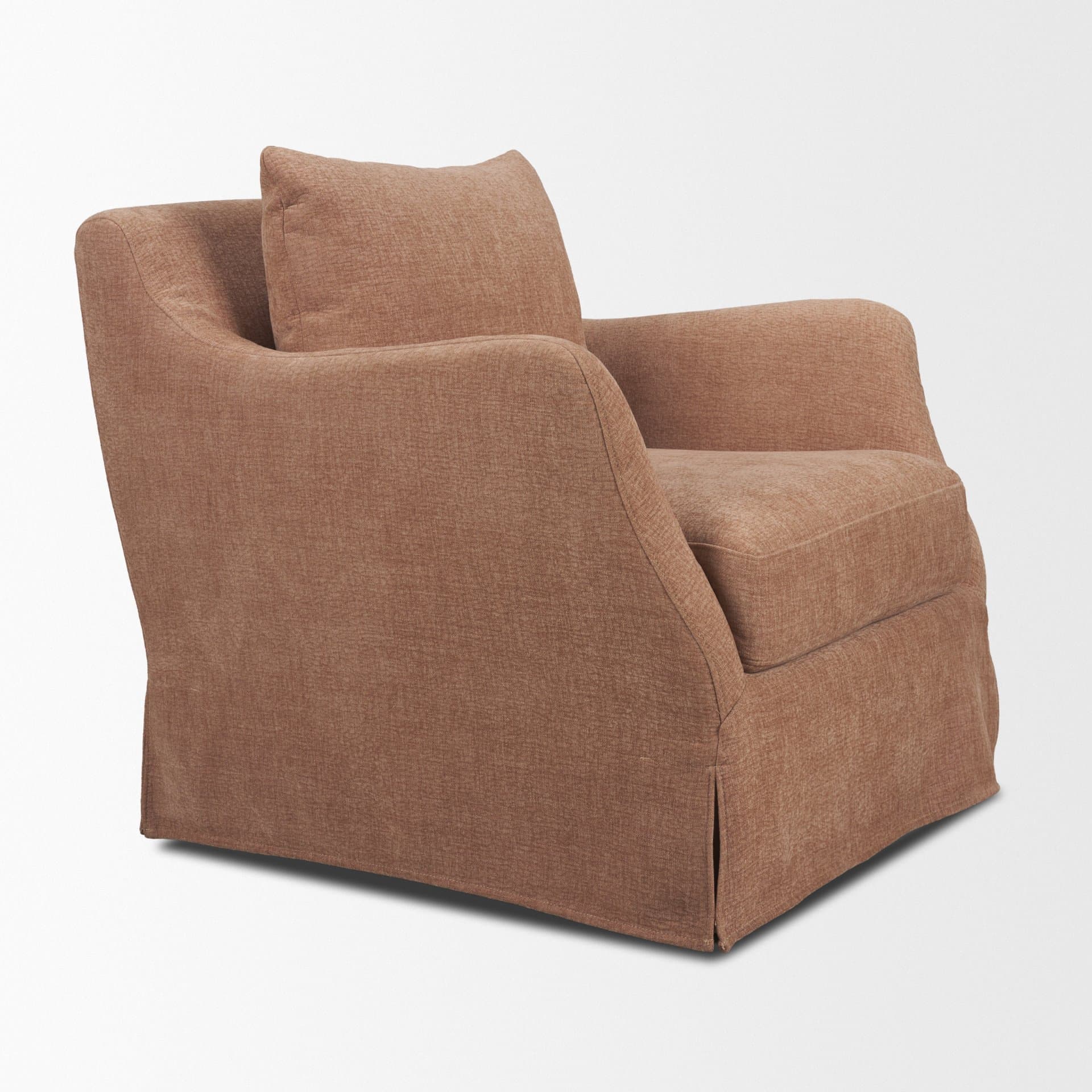 Ellington Slipcovered Slope Arm Swivel Accent Chair | Sienna Fabric-Fixed Chair — product photograph