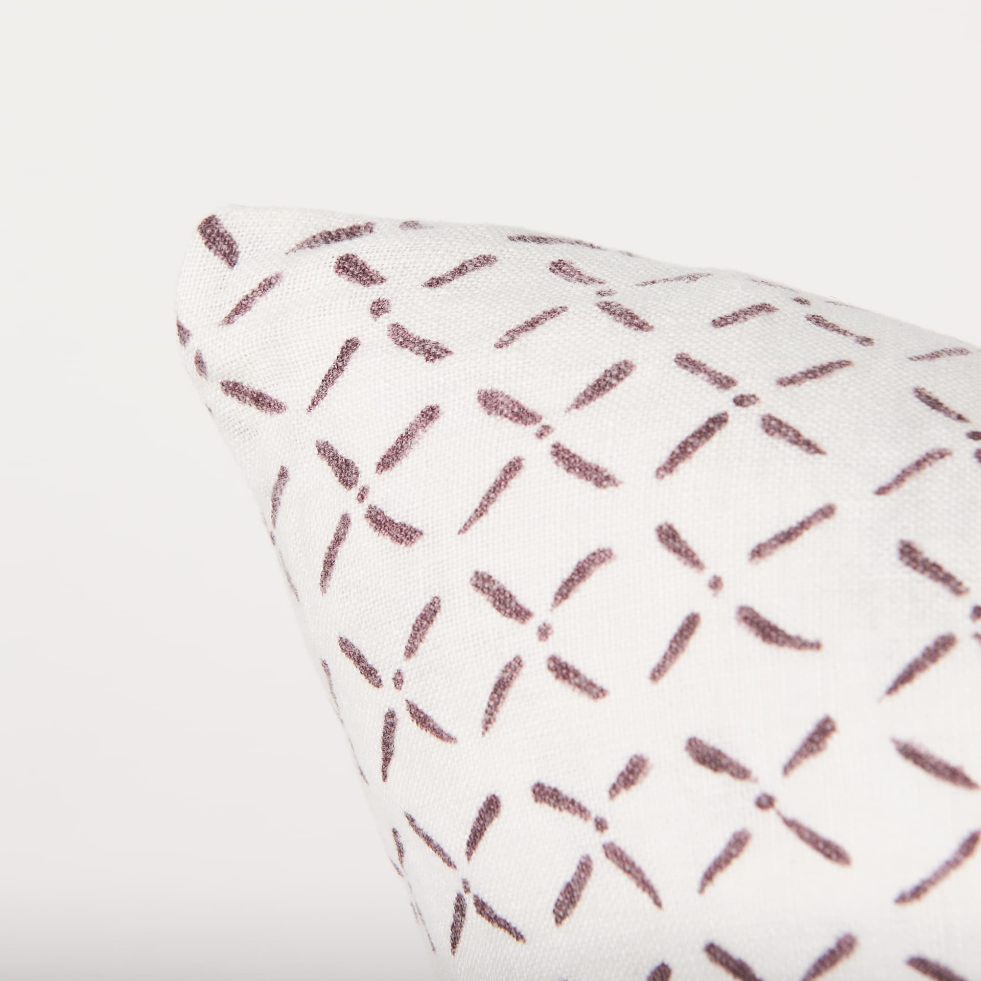 Jayden 22x22 Cream w/ Merlot Print Linen Square Pillow Cover — product photograph