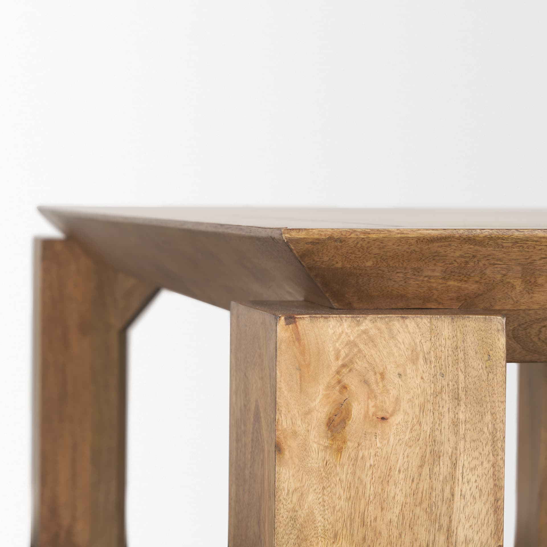 Sapphira Brown Wood Tapered Top Console Table — product photograph