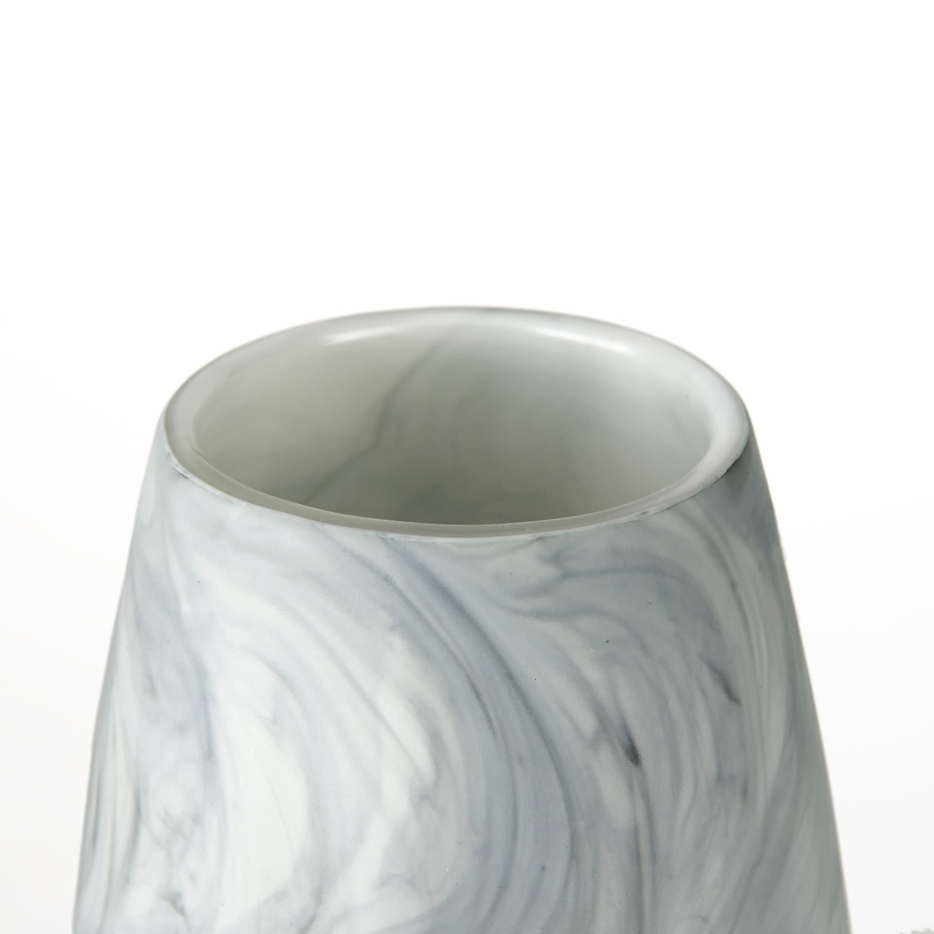 Volta II Tall White Gray Abstract Pattern Glass Vase — product photograph