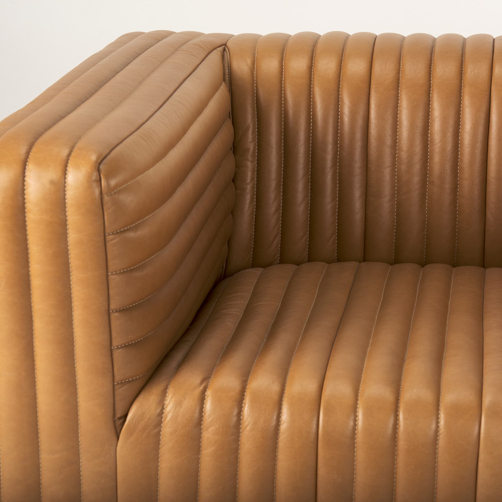 Ricciardo Cognac Leather Upholstered Arm Chair — product photograph