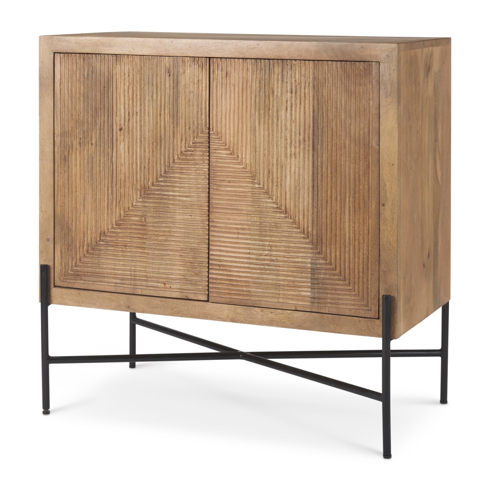 Cairo 36.0L x 19.5W x 36.0H 2 Door Wood and Metal Cabinet — product photograph