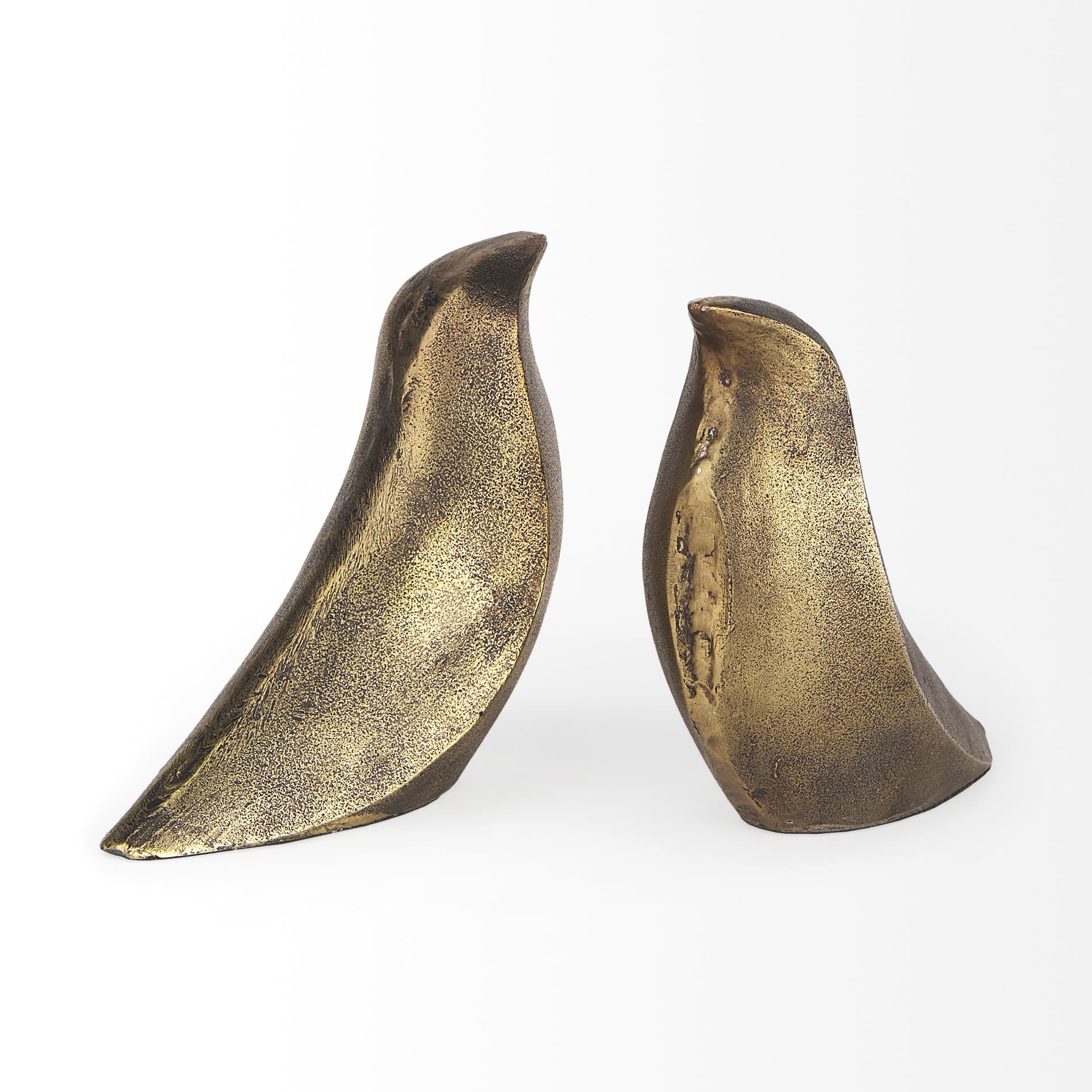 Dover (Set of 2) 15L x 4W Gold Aluminum Dove Bookends — product photograph