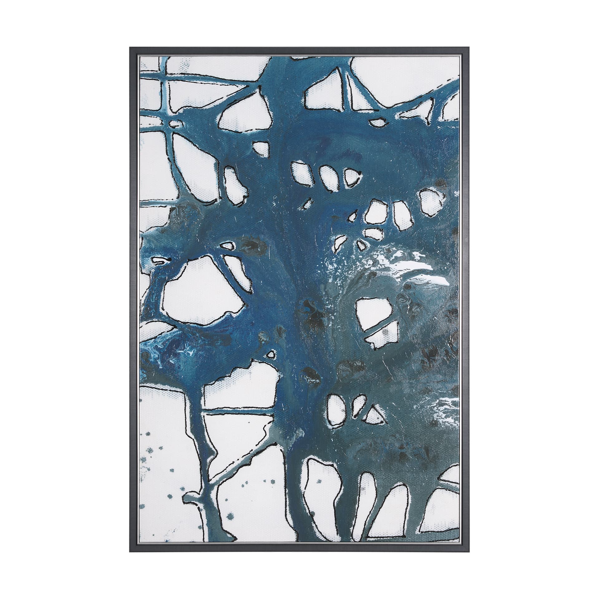 Tributary II by Mercana Studio a Hand Embellished Textured Framed Canvas — product photograph