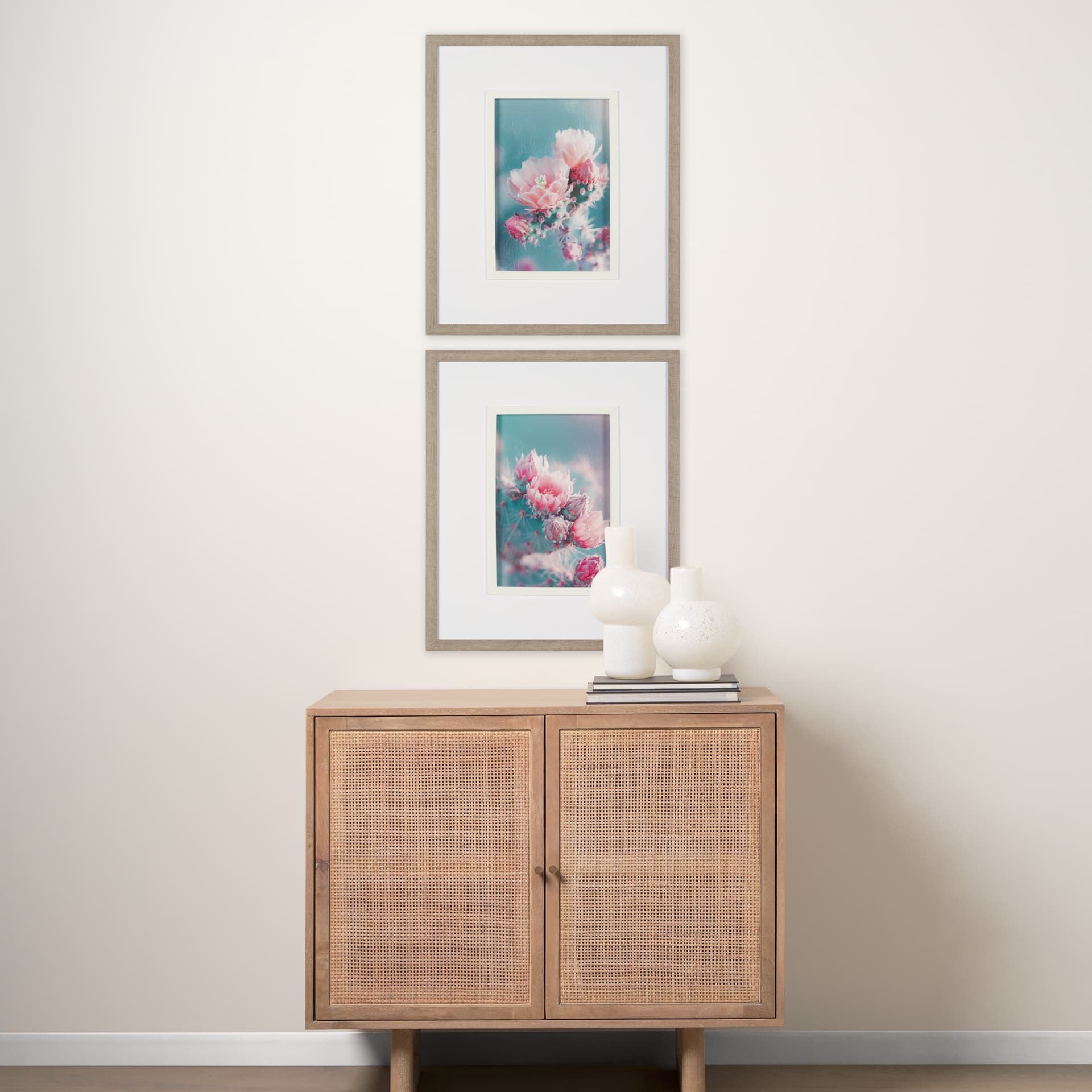 Petal Paradise - Bloom by Philippe Hugonnard a Hand Embellished Framed Photo Art Print Matted under — in a styled room