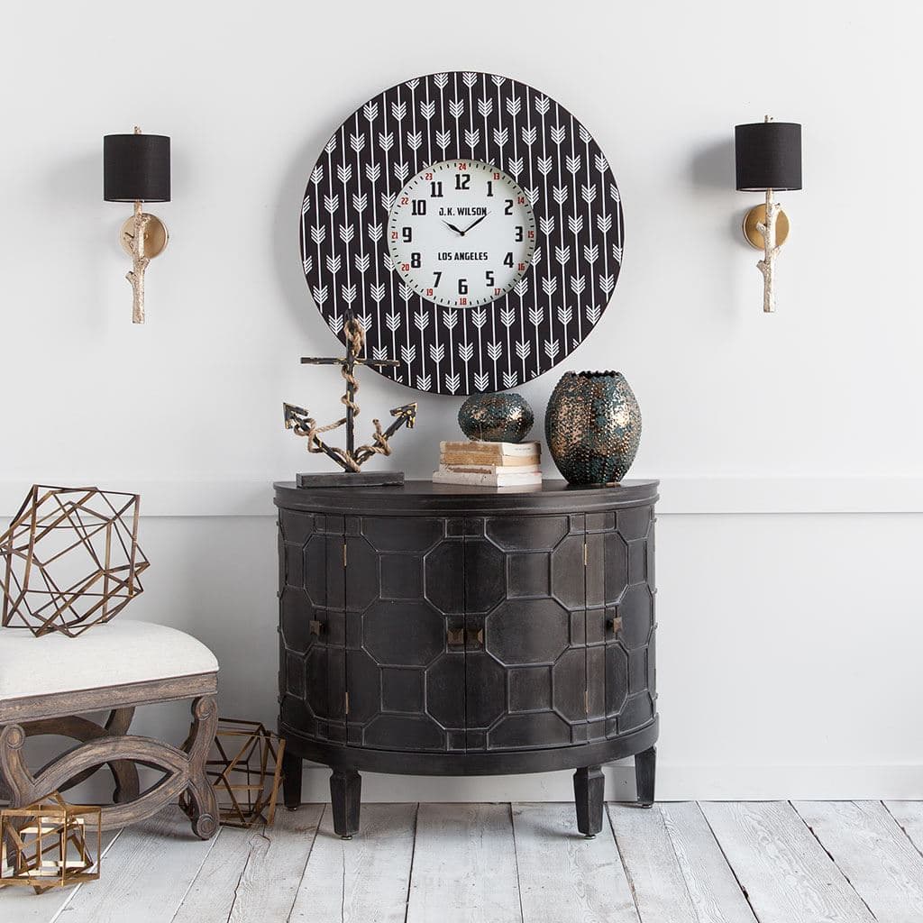 Sabinal II 7x18 Gold Resin Tree Branch Black Fabric Shade Wall Sconce — product photograph