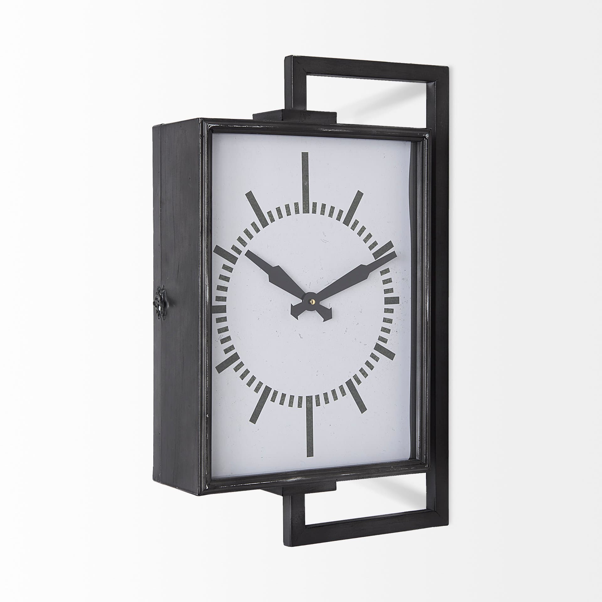 Hagar Rectangular Large Industrial Wall Clock — product photograph