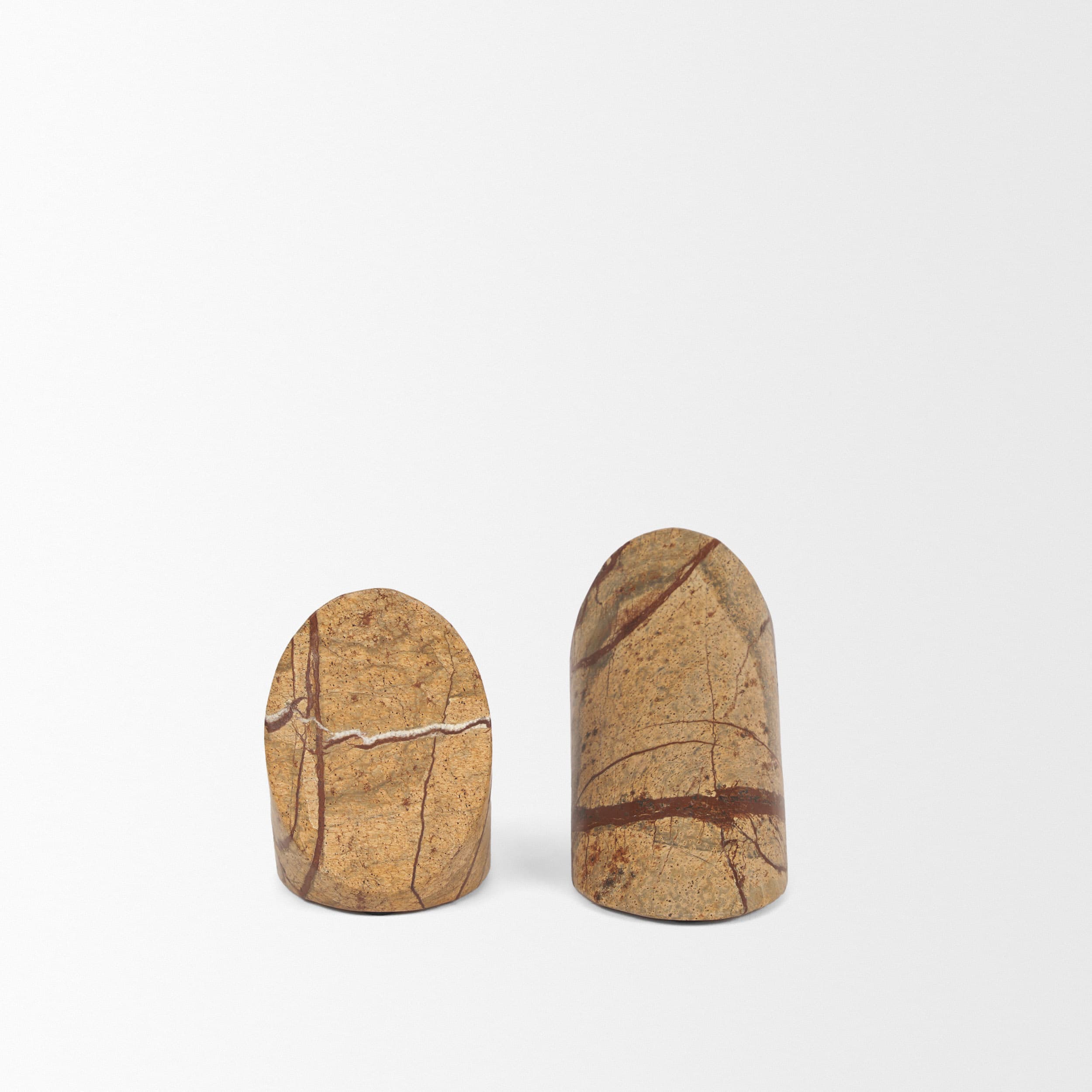 Rahima Brown Forest Marble Angled Bookends — product photograph