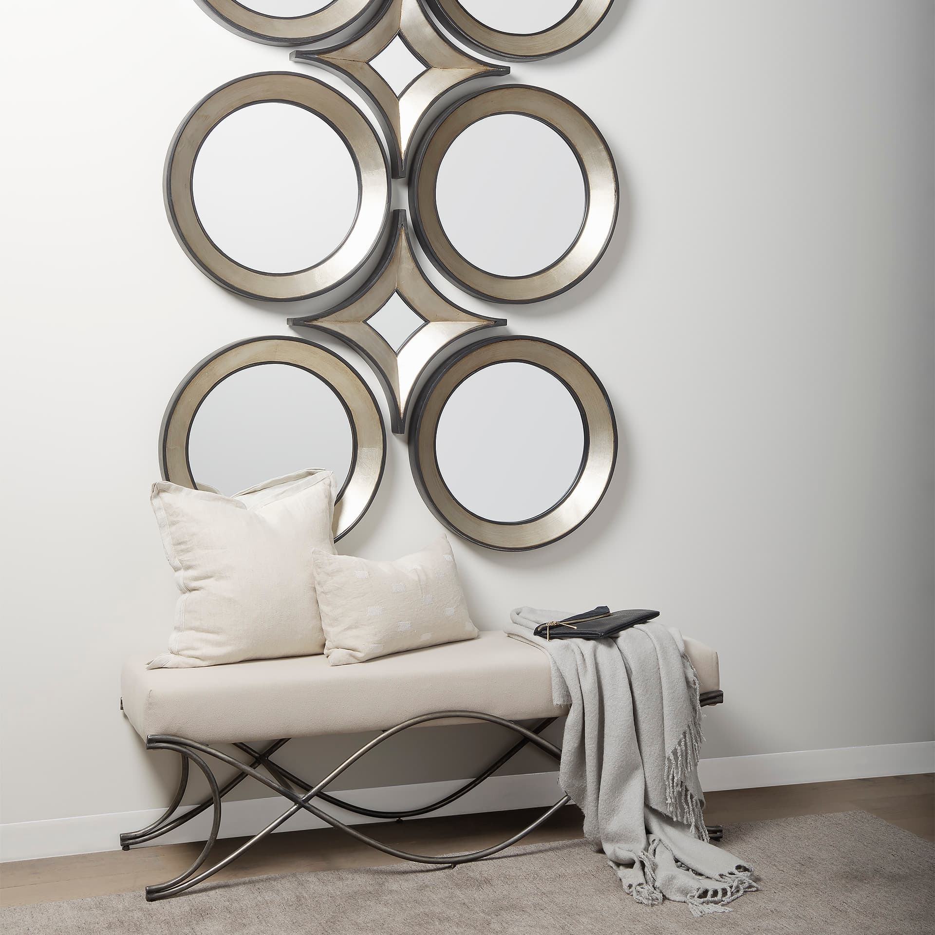 Ovallas 17L x 17H Star Champagne Wood Frame Mirror — product photograph