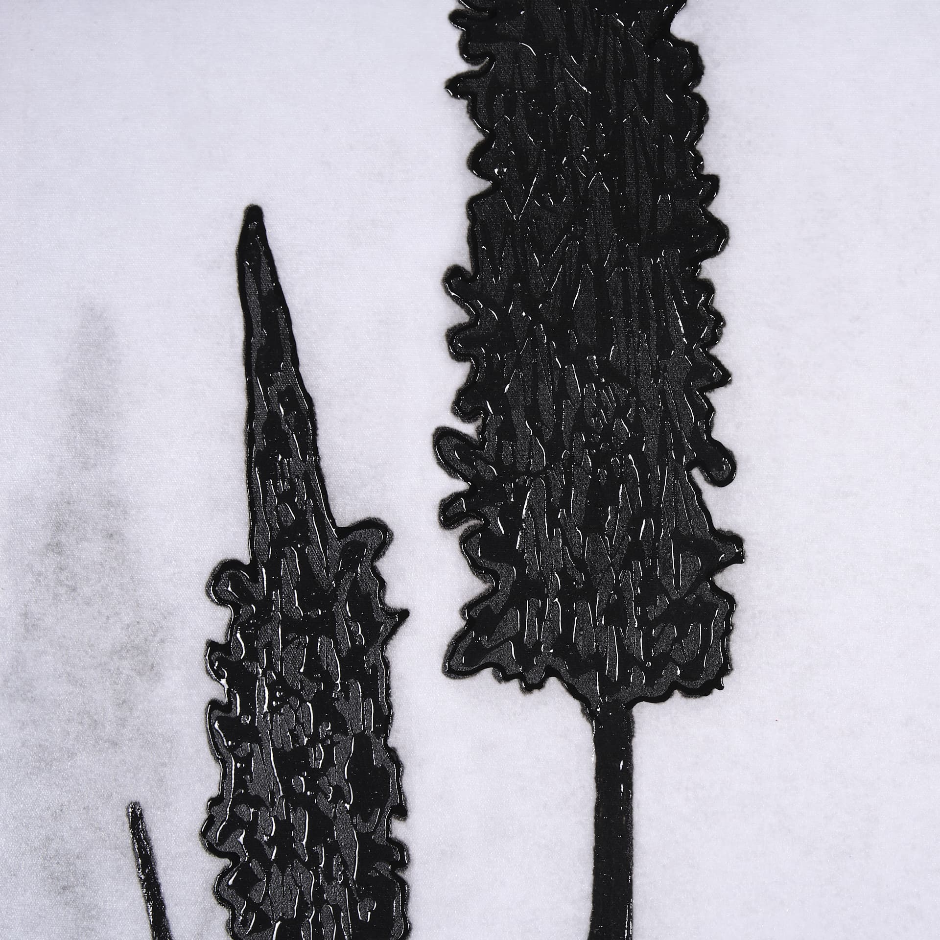 Floral Silhouette II by Mercana Studio a Hand Embellished Textured Framed Canvas — product photograph
