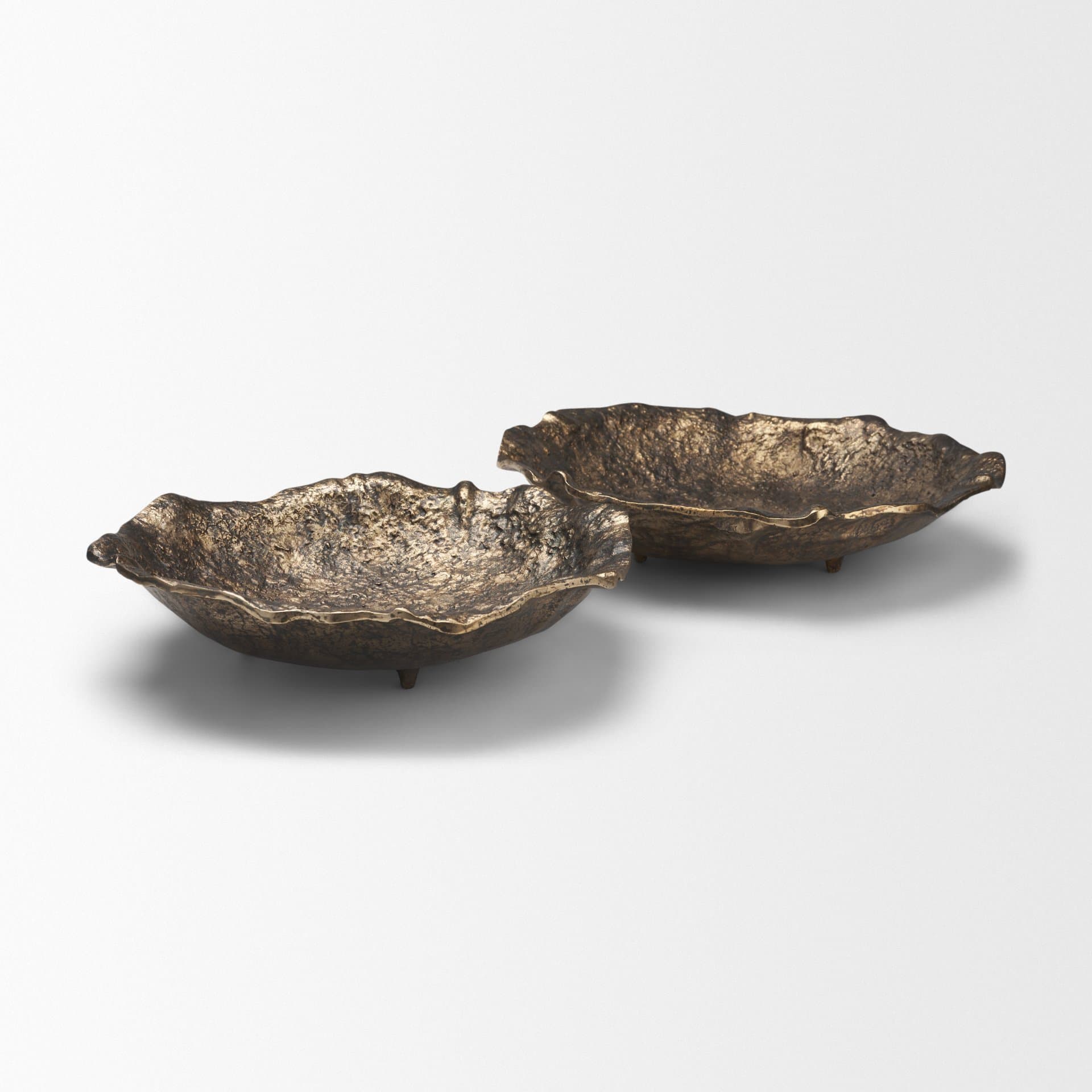 Verdant Large Antiqued Brass Metal Decorative Centerpiece Bowl — product photograph