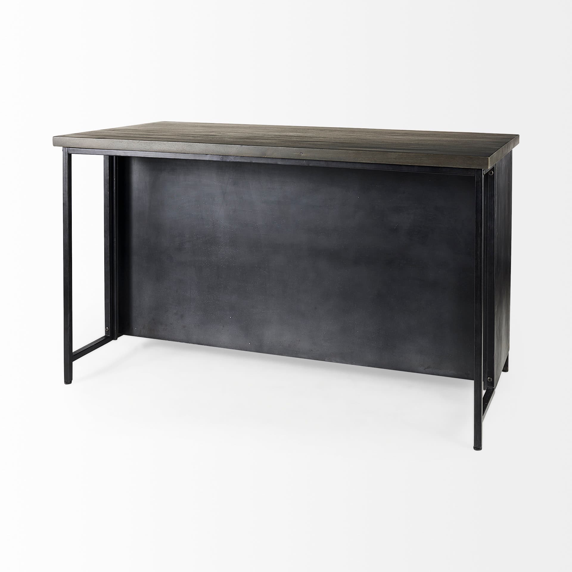 Dimitra 62.0L x 32.0W x 36.0H Dark Iron W/Glass Doors Kitchen Island — product photograph