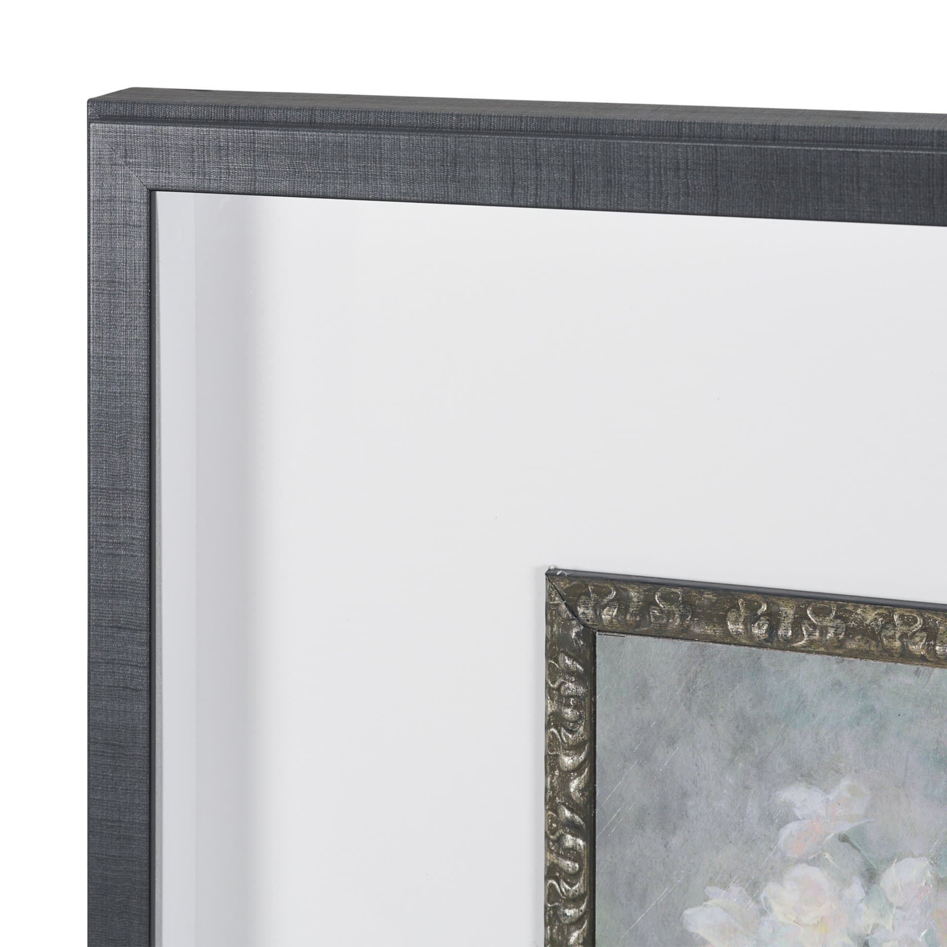 Dynasty Bloom III by Mercana Studio Hand-Embellished Textured Framed Artwork Matted under Glass — product photograph