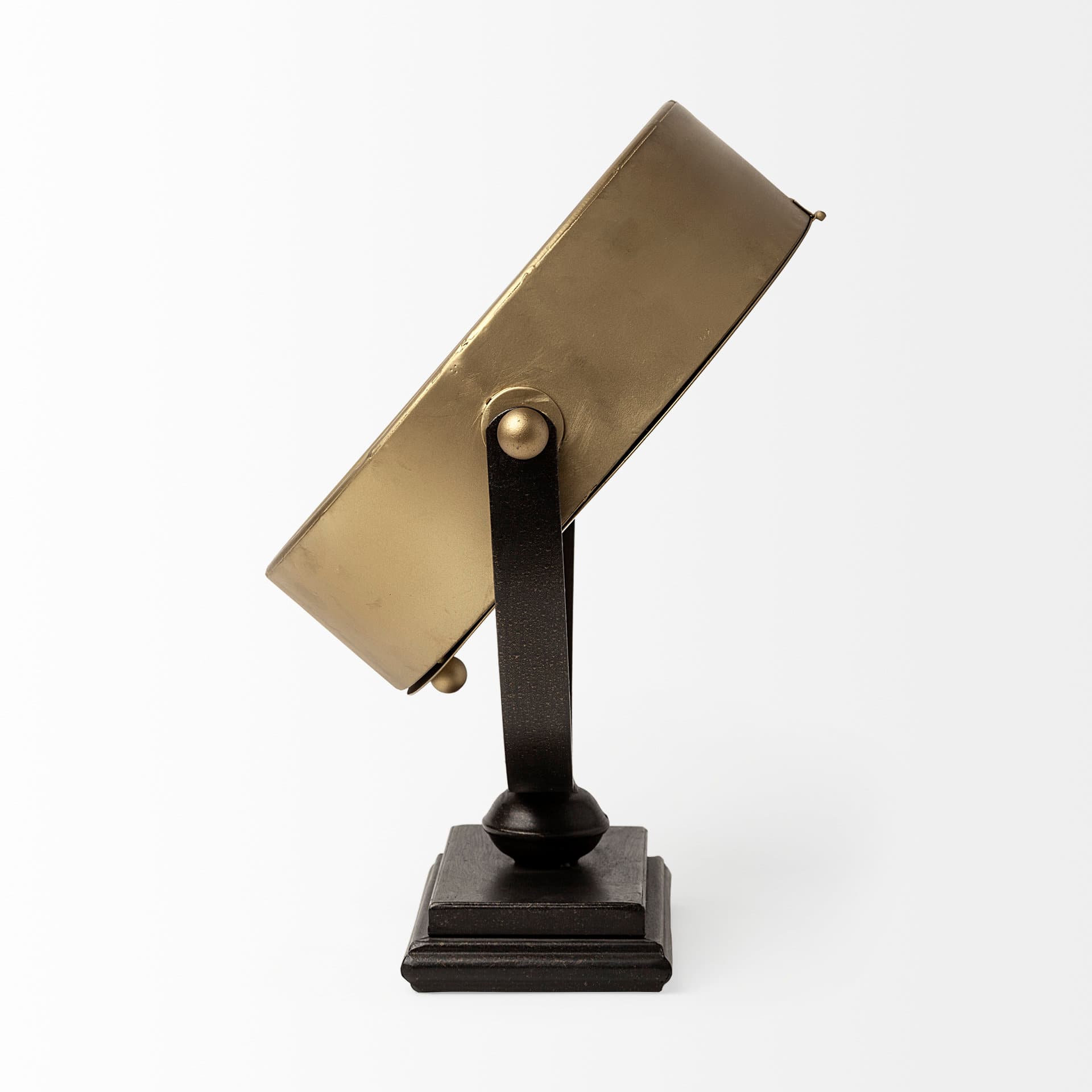 Houston Gold Metal Half Moon Base Table Clock — product photograph