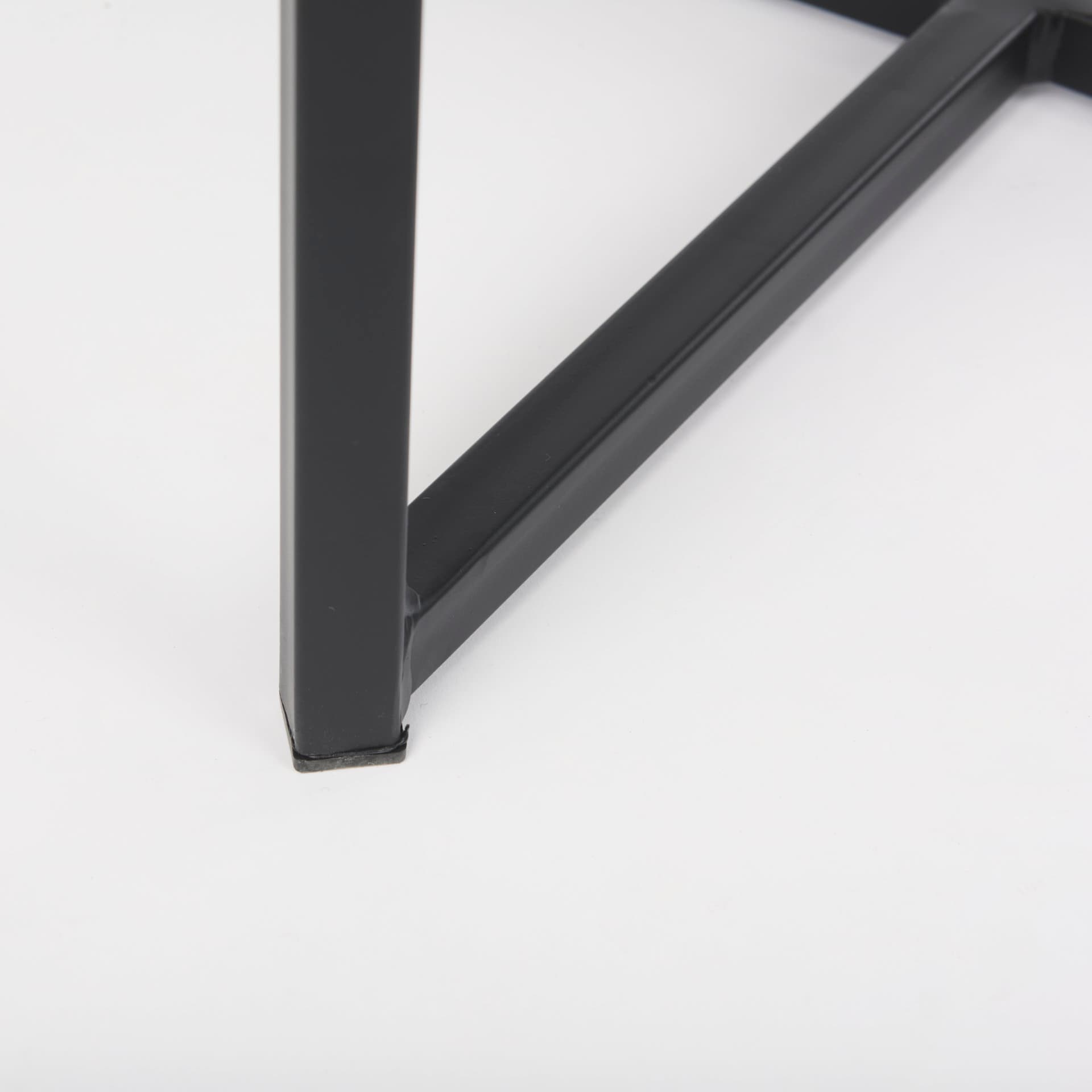 Frodo Backless 29.75in Seat Bar Stool | Gray Fabric w/ Black Iron — product photograph