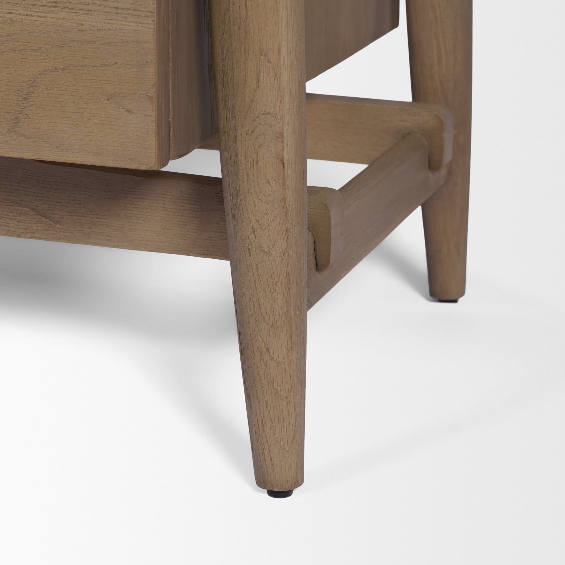 Hollis Gray-Brown Wood 3-Drawer Closed Nightstand — product photograph