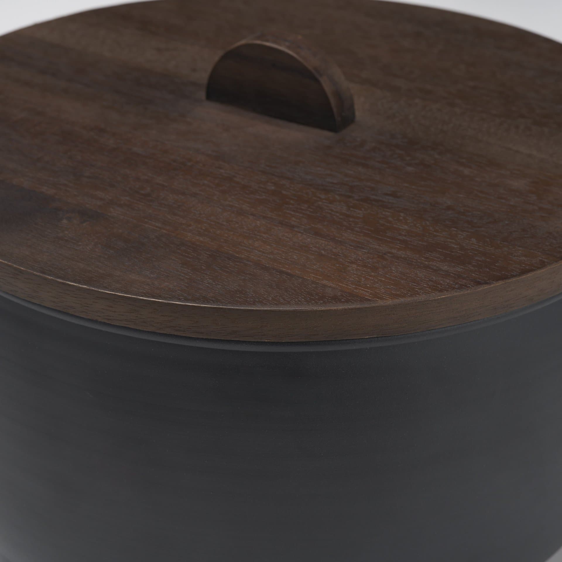 Voss Black Metal w/ Dark Wood Lid Canister — product photograph