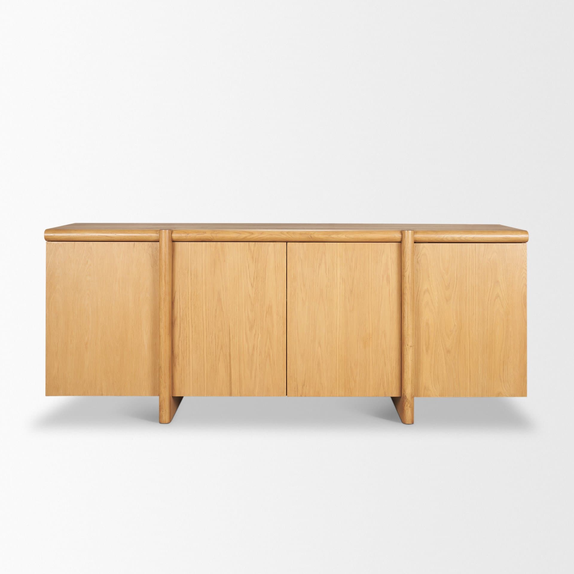Rowan Light Brown Oak Wood Closed 4 Door Sideboard — product photograph