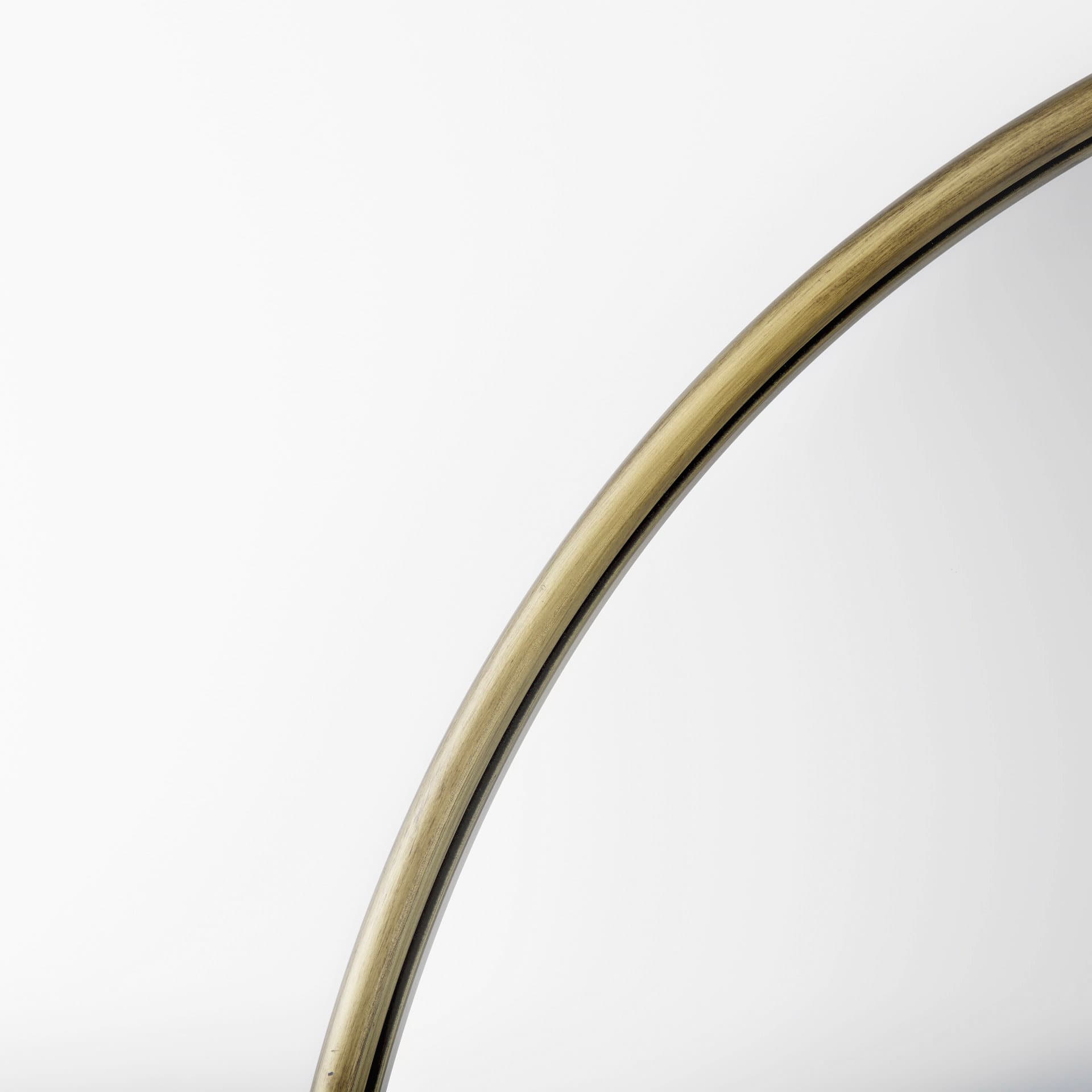 Sadie 36.0L x 2.0W x 76.0H Antique Gold Metal Rounded Arch Floor Mirror — product photograph