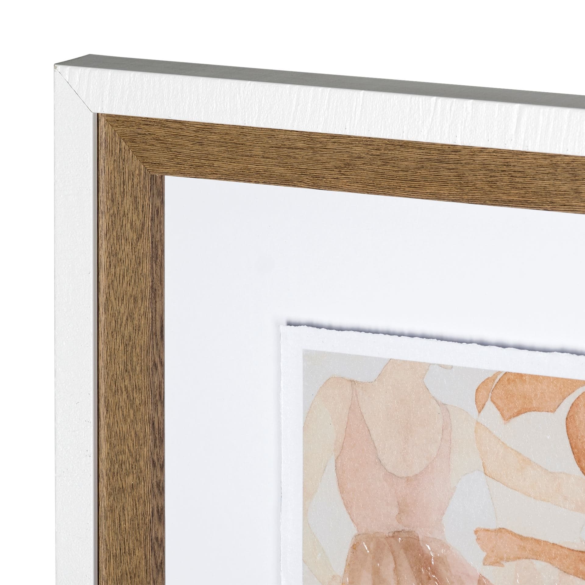 Posture by Mercana Studio a Hand Embellished Textured Framed Art Print Matted under Glass — product photograph