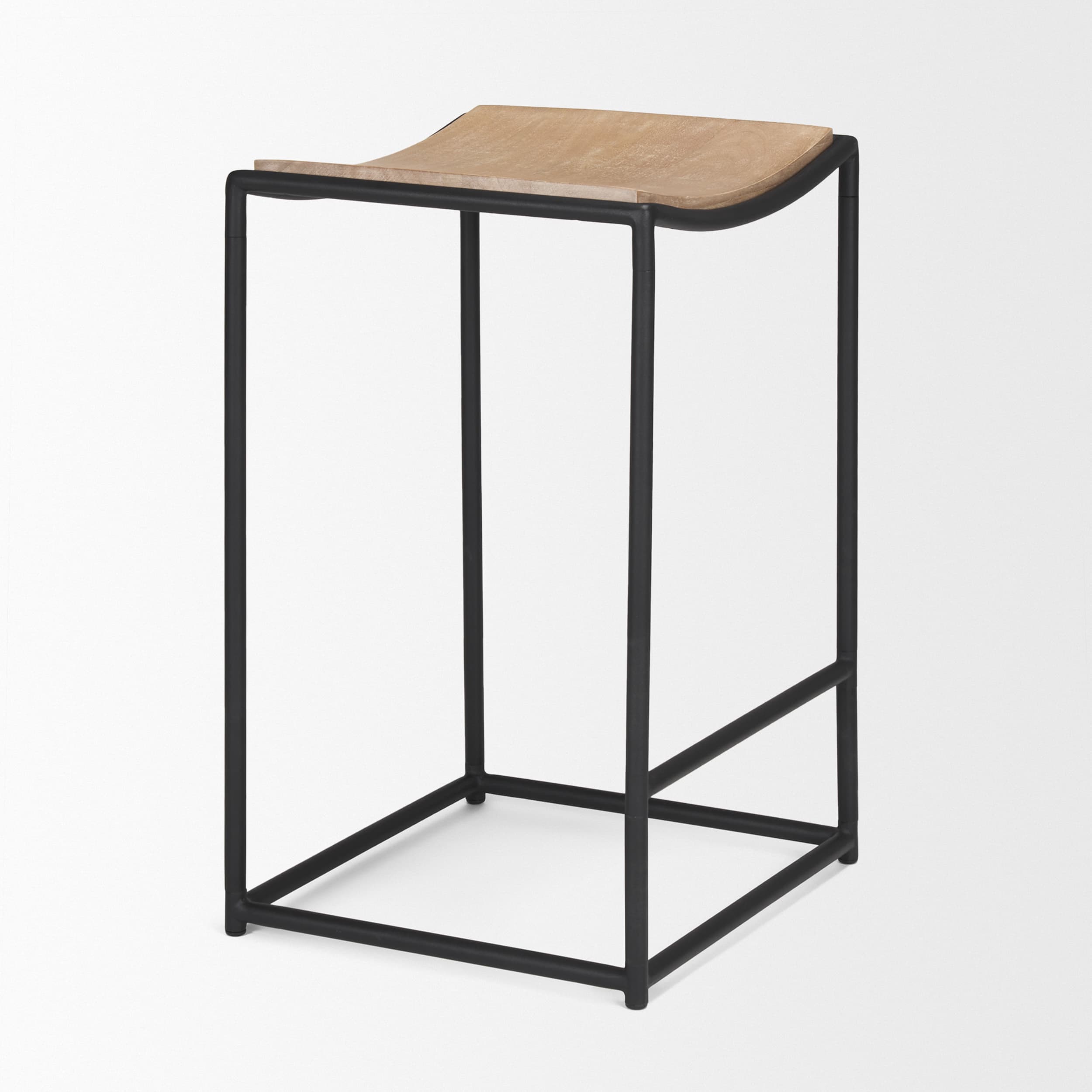Taniel Backless 26in Seat Counter Stool | Light Brown Metal w/ Metal — product photograph