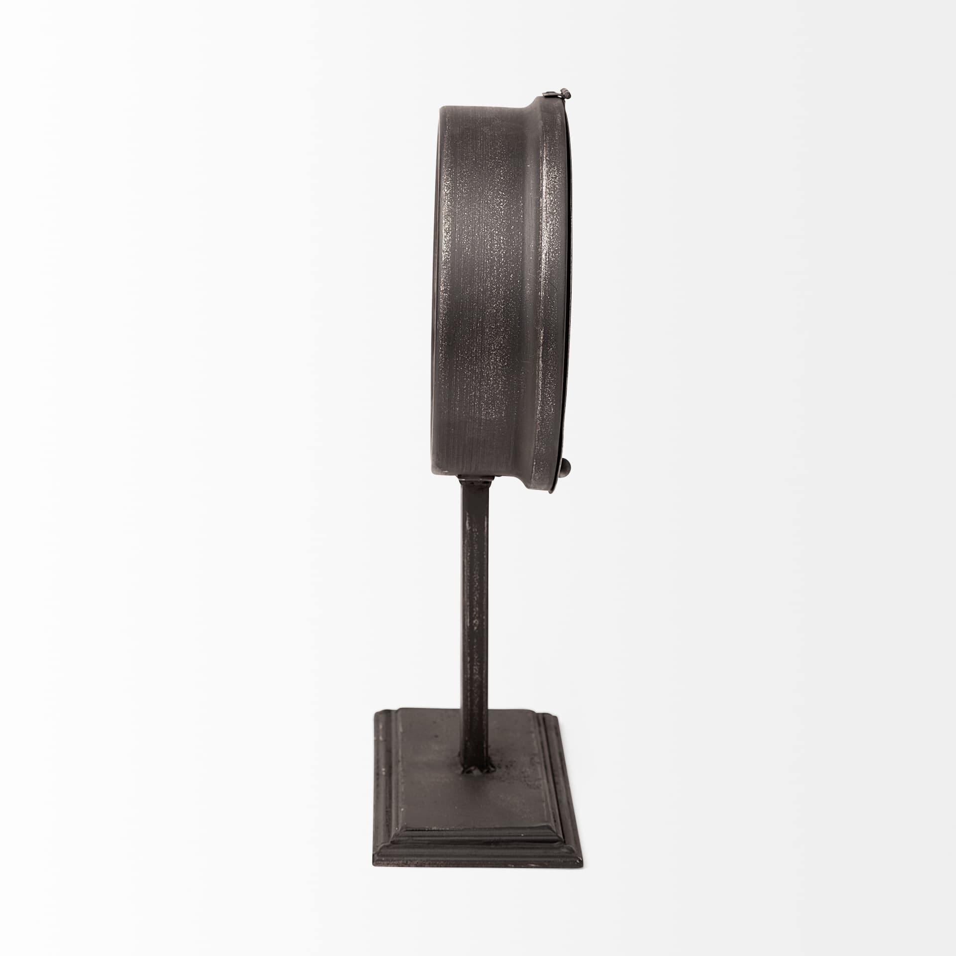Attalack II Black Metal Round Face Table Clock — product photograph