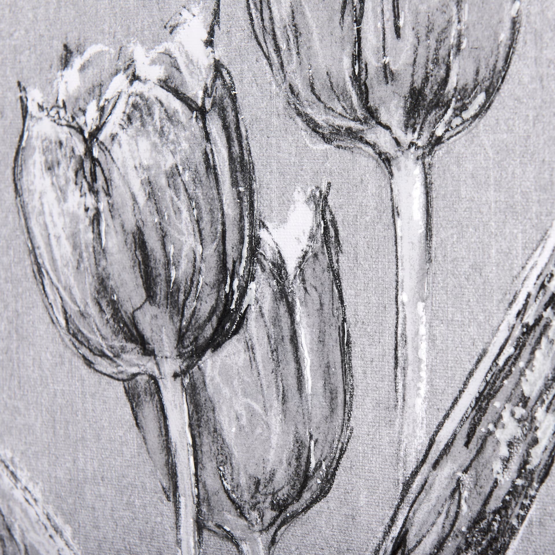 Botanical sketches I (Grey) by Mercana Studio a Hand Embellished Textured Canvas — product photograph