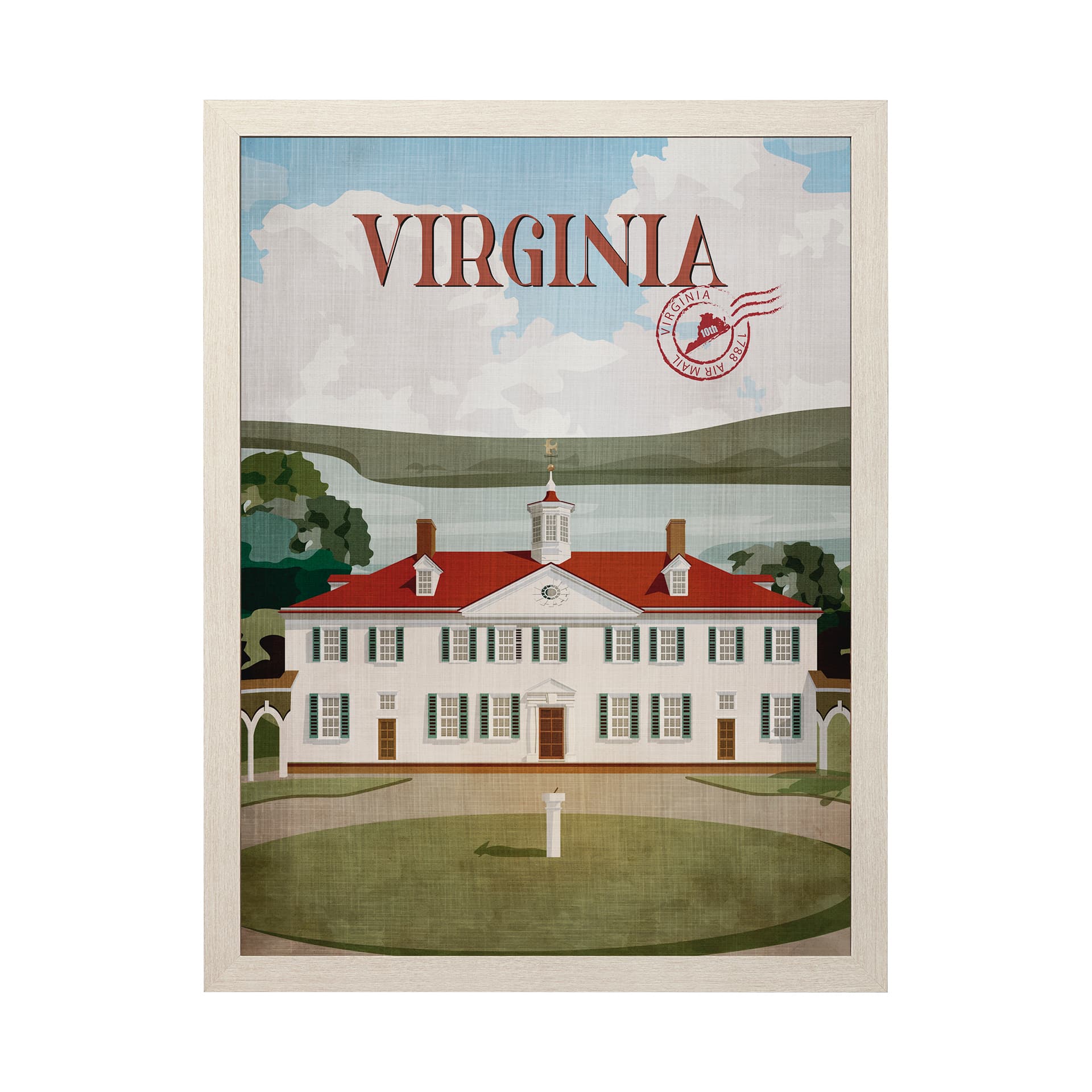 Virginia Go USA (L) by Mercana Studio a Hand Embellished Decograph Framed Art Print — product photograph