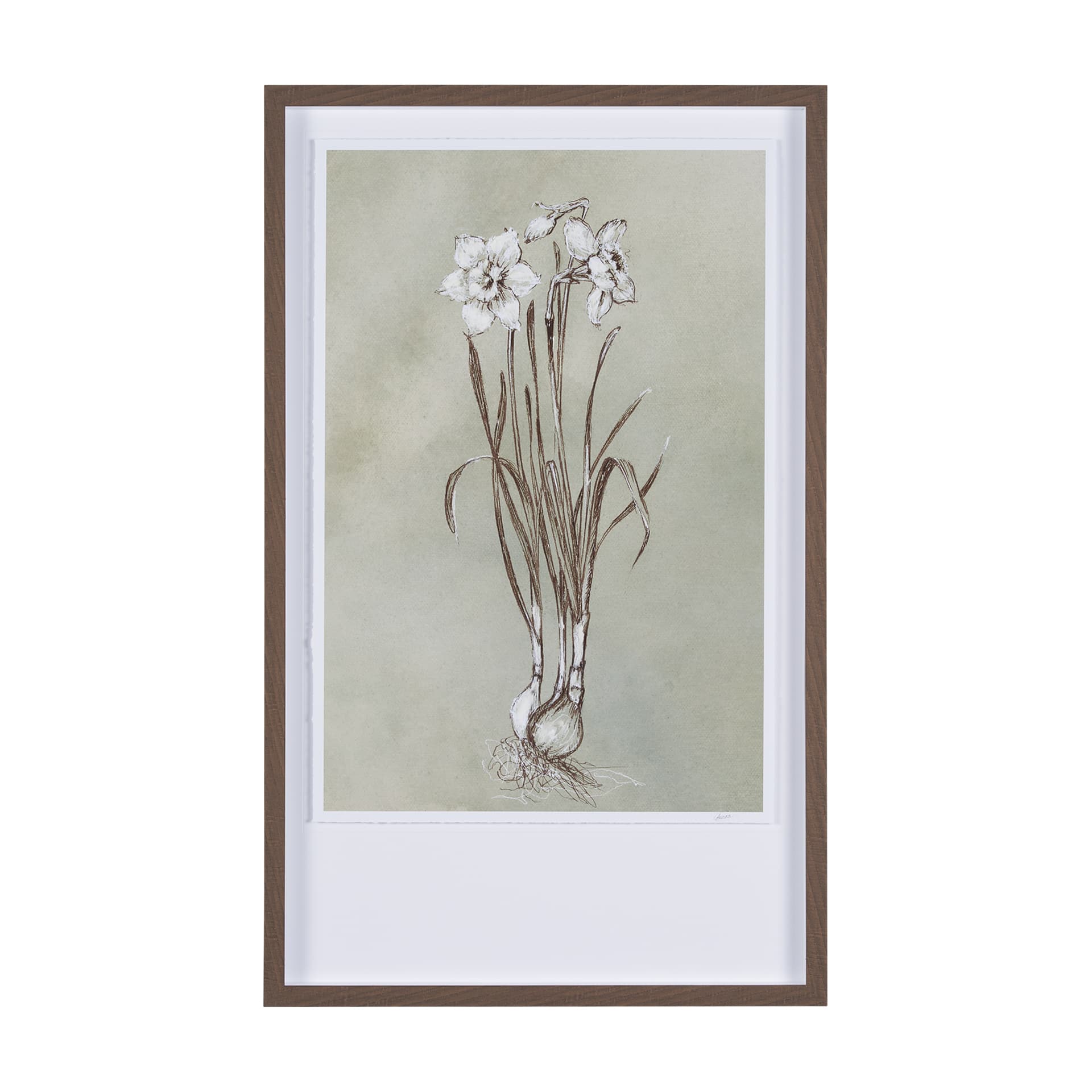 Botanical Sketch II (green) by Mercana Studio Hand Embellished Framed Art Print Matted under Glass — product photograph