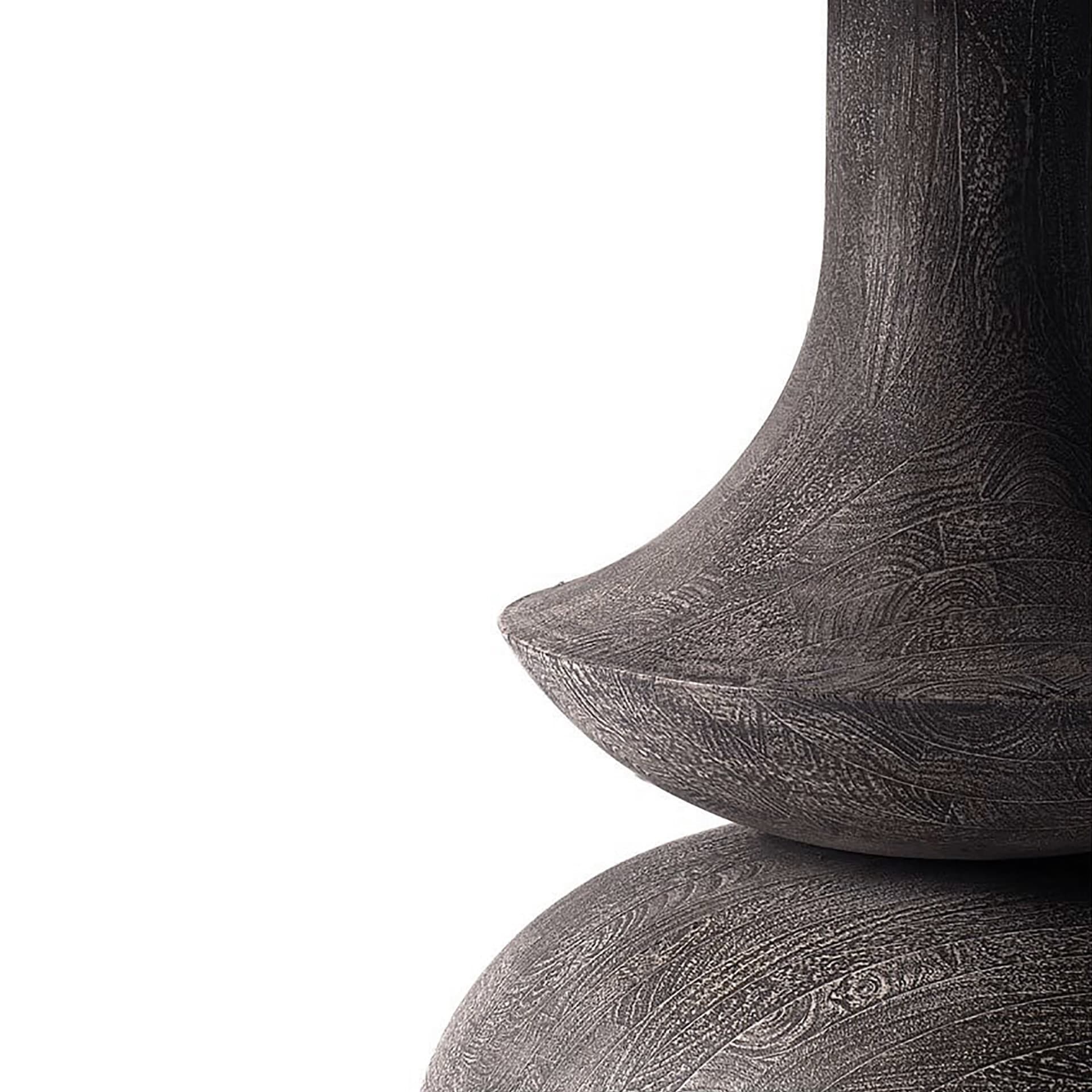Crossman 60" Round Pedestal Dining Table | Modern | Glass & Dark Brown/Gray Wood | Seats 6 — product photograph