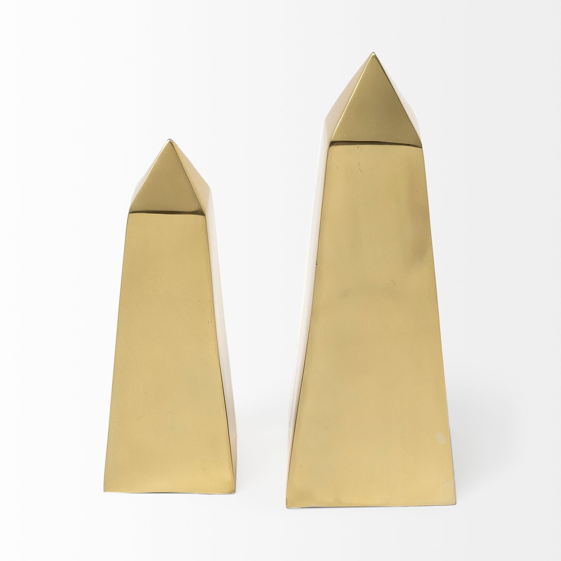 Giza (Set of 2) 4L x 4W Gold Elongated Pyramids — product photograph