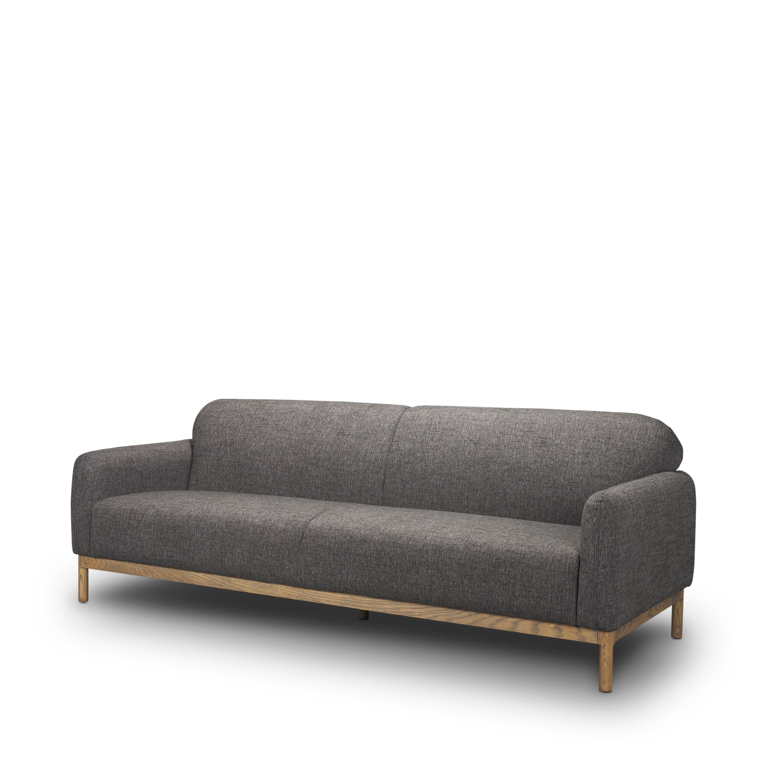 Hale Sofa W/ Medium Brown Wood and Gray Fabric — product photograph