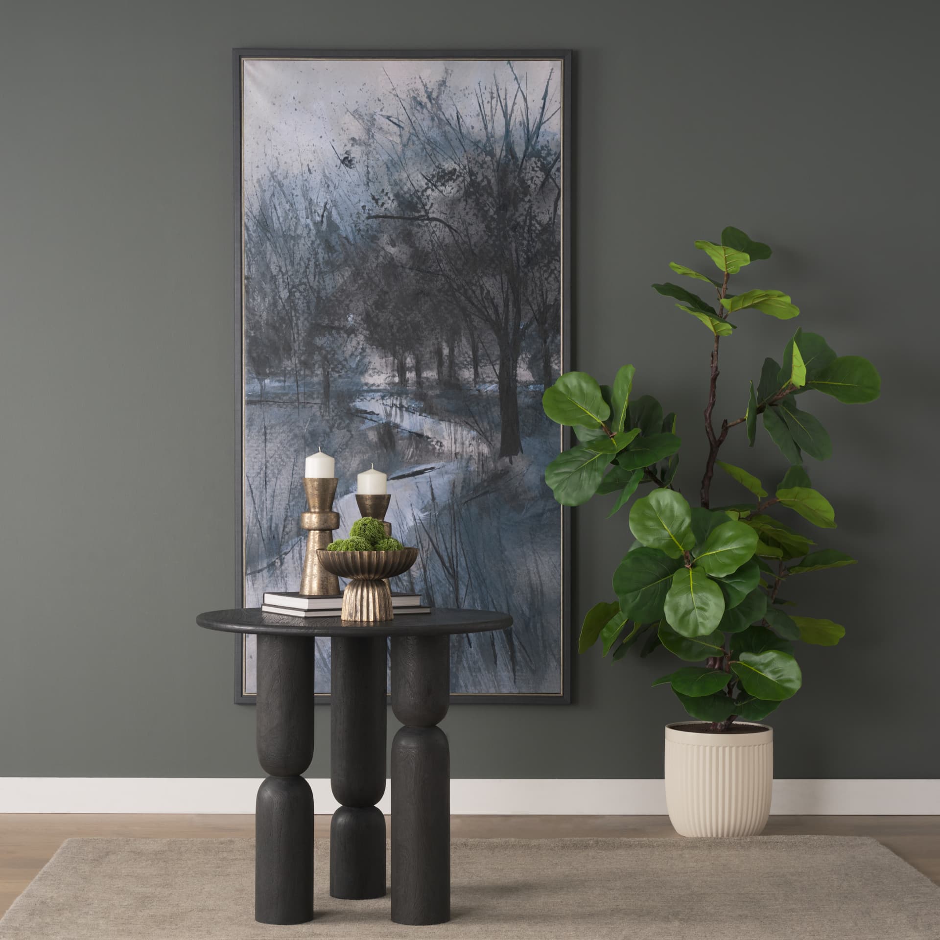 Brook and Willows II by Mercana Studio Hand-Embellished Textured Framed Canvas Artwork — product photograph