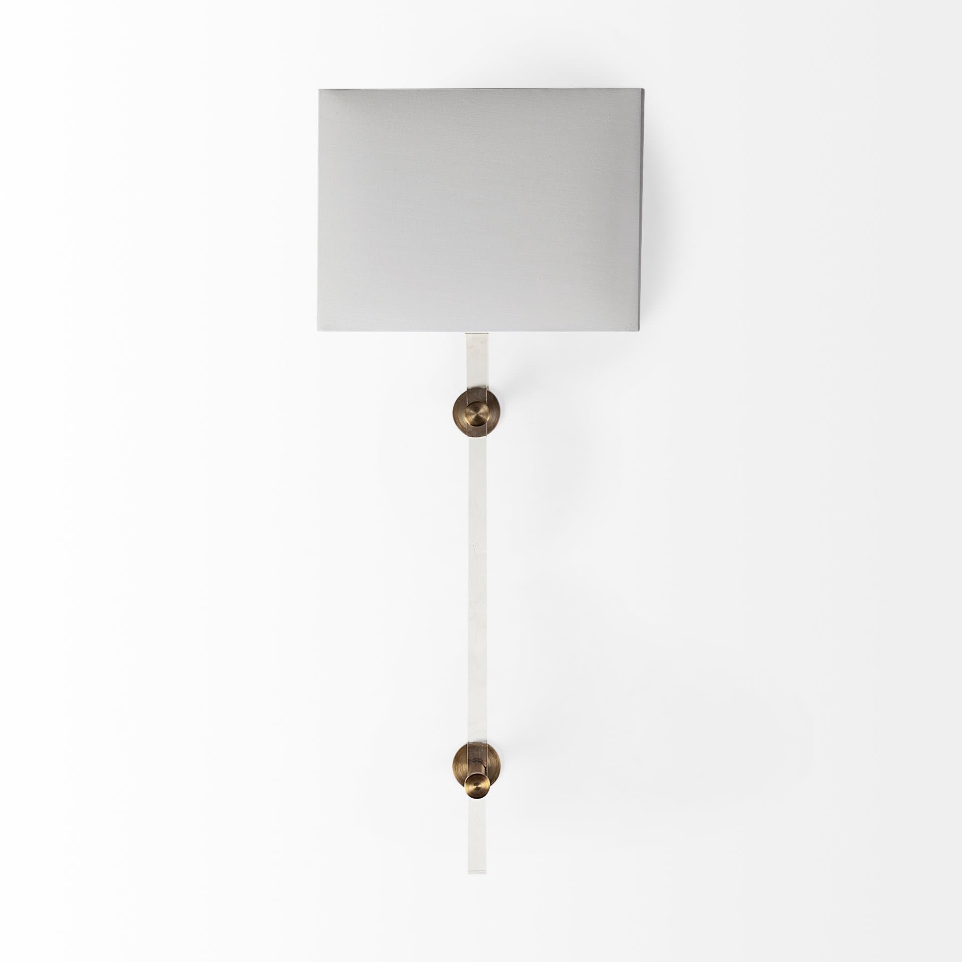 Cantabria 12x30 White Shade Brass/Acrylic Wall Sconce — product photograph