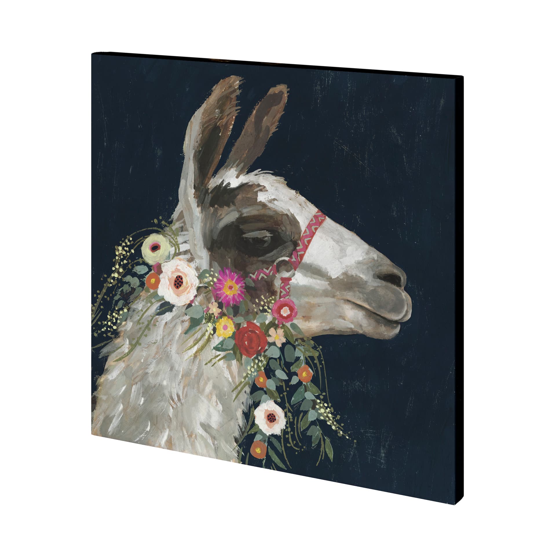 Lovely Llama I by Victoria Borges a Hand Embellished Textured Canvas — product photograph