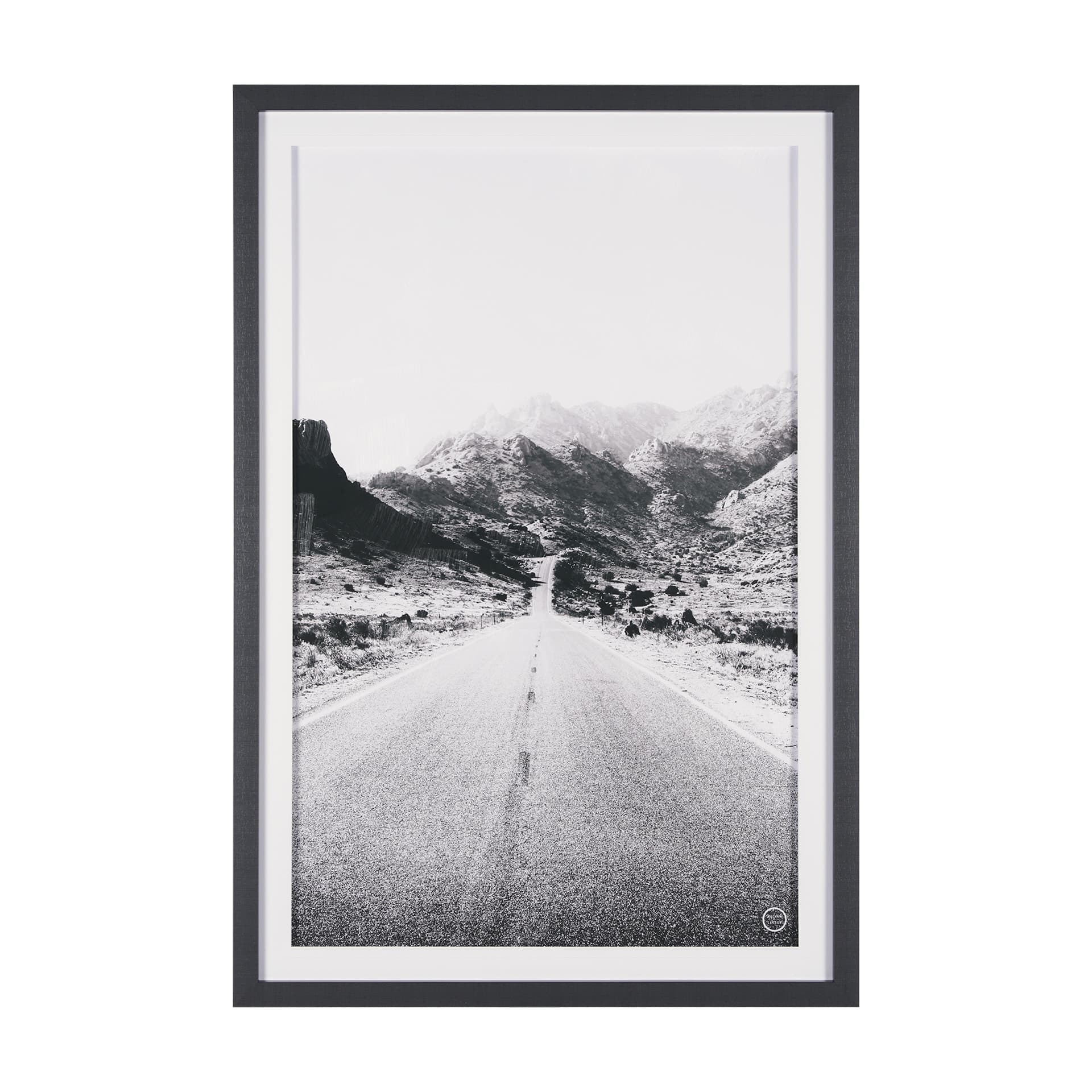 Road to Old West BW by Nathan Larson a Hand Embellished Framed Photo Art Print Matted under Glass — product photograph