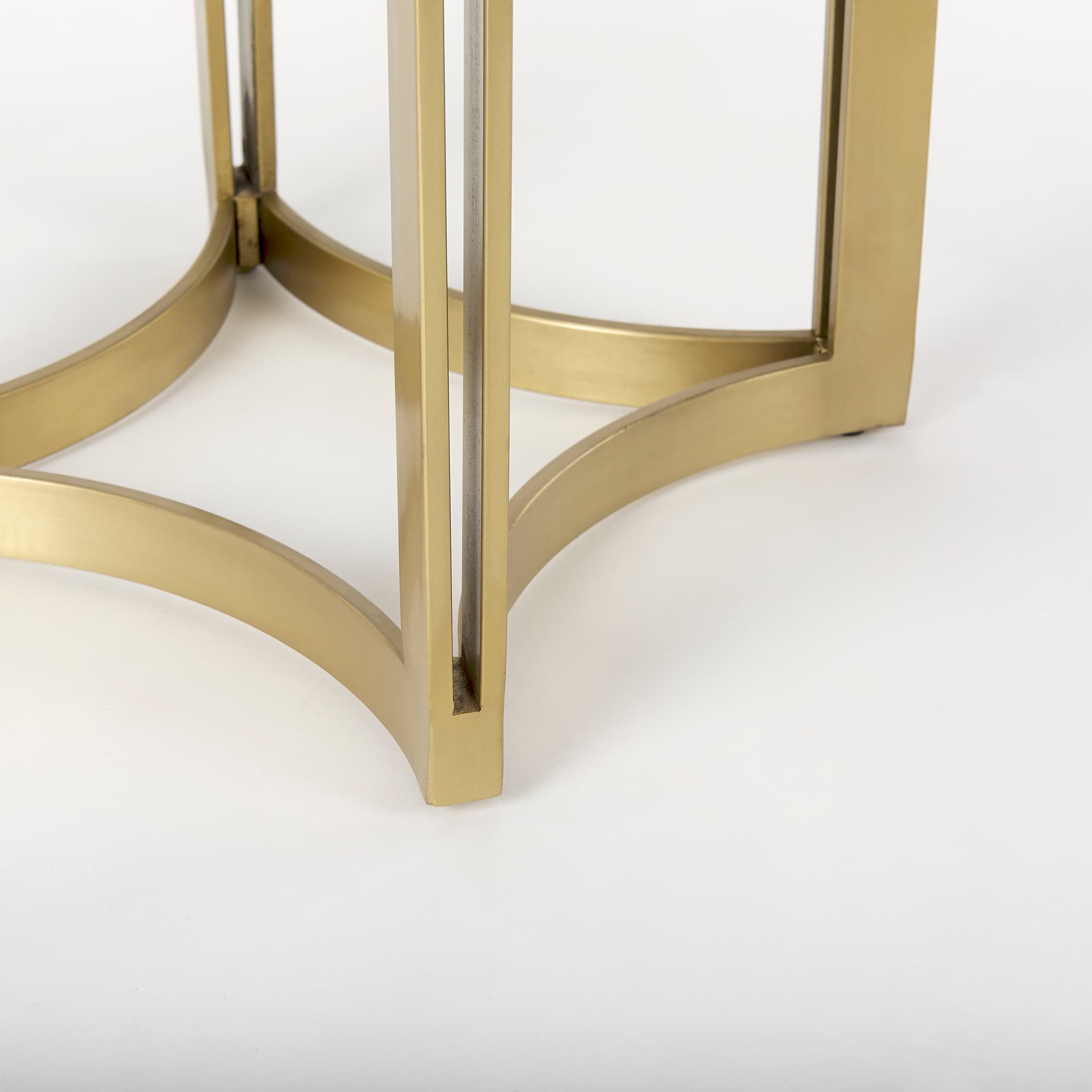 Tanner 32"L x 32"W Pedestal Dining Table | White Marble & Matte Gold | Seats 2 — product photograph