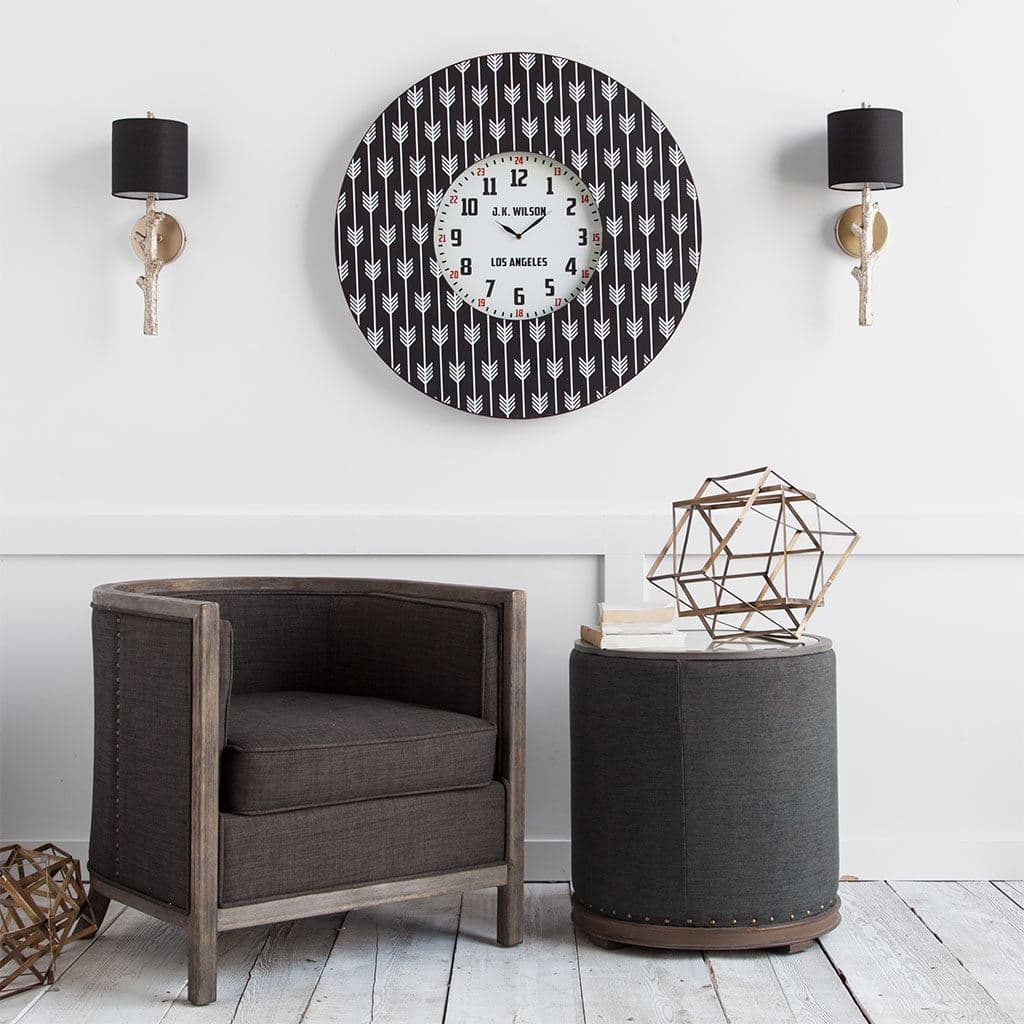 Sabinal II 7x18 Gold Resin Tree Branch Black Fabric Shade Wall Sconce — product photograph