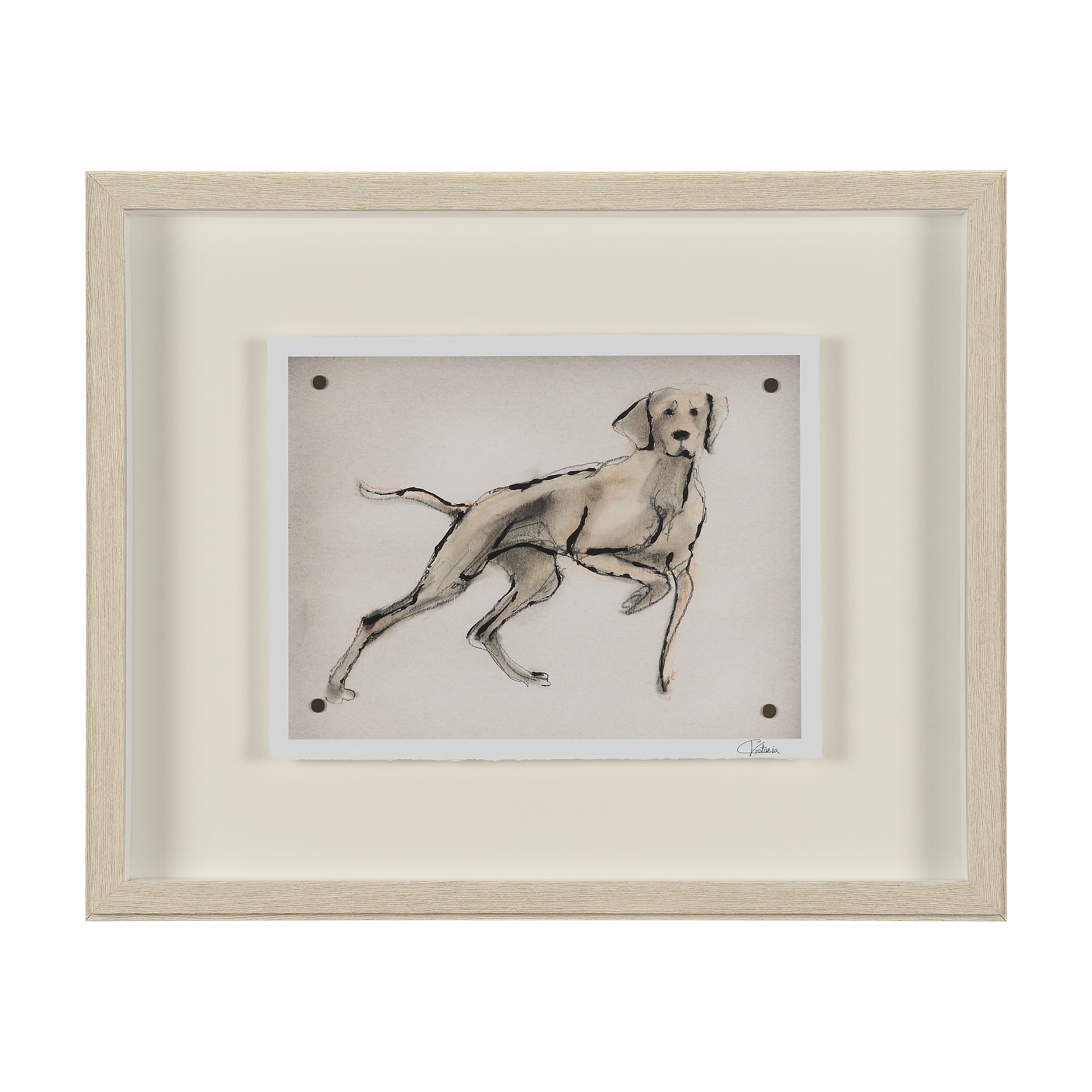 Playful Pup V by Mercana Studio Hand Embelished Framed Artwork Matted under Glass — product photograph