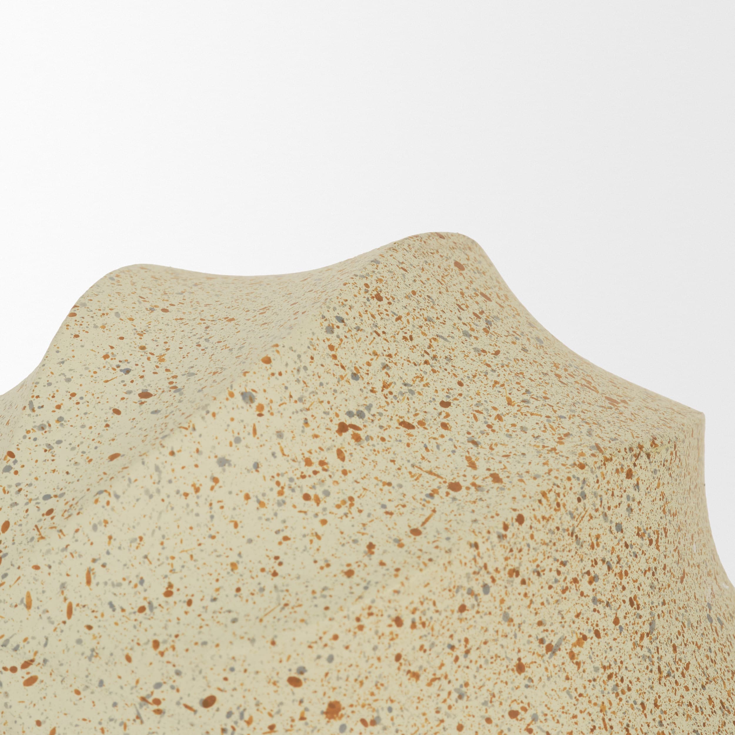 Imani Small Sculptural Textured Beige Metal Decorative Orb Object — product photograph