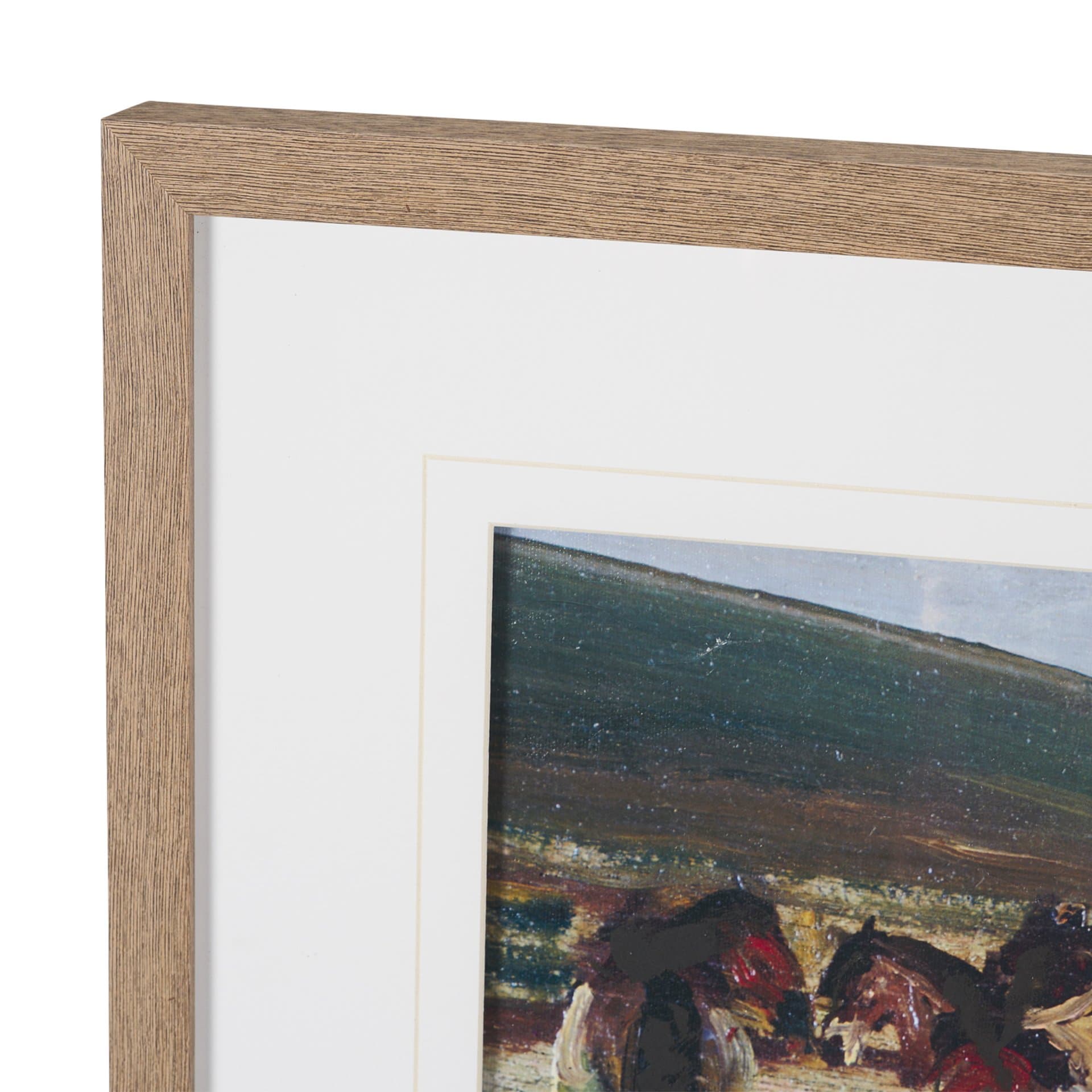 Exmoor Ponies by Sir Alfred Munnings Hand-Embellished Framed Artwork Matted under Glass — product photograph