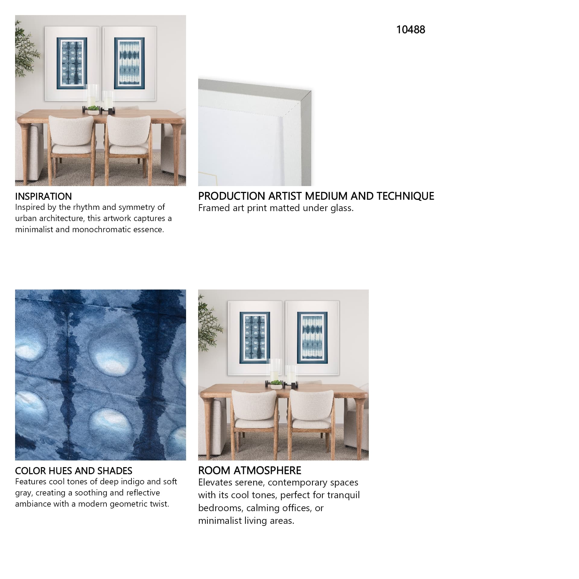 Shibori I by Chariklia Zarris a Framed Art Print Matted under Glass — in a styled room