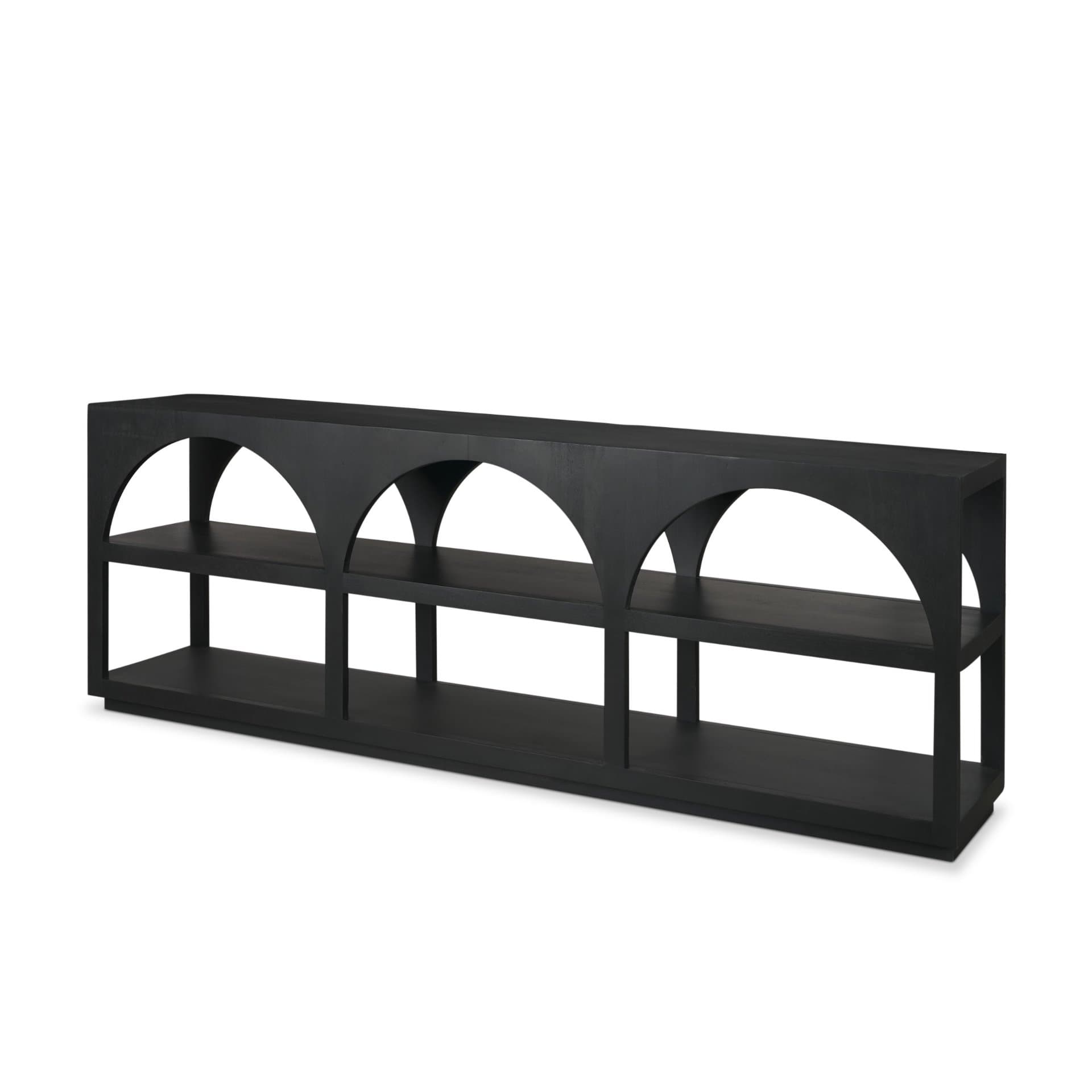 Bela 80" Matte Black Wood Arched Console Table — product photograph