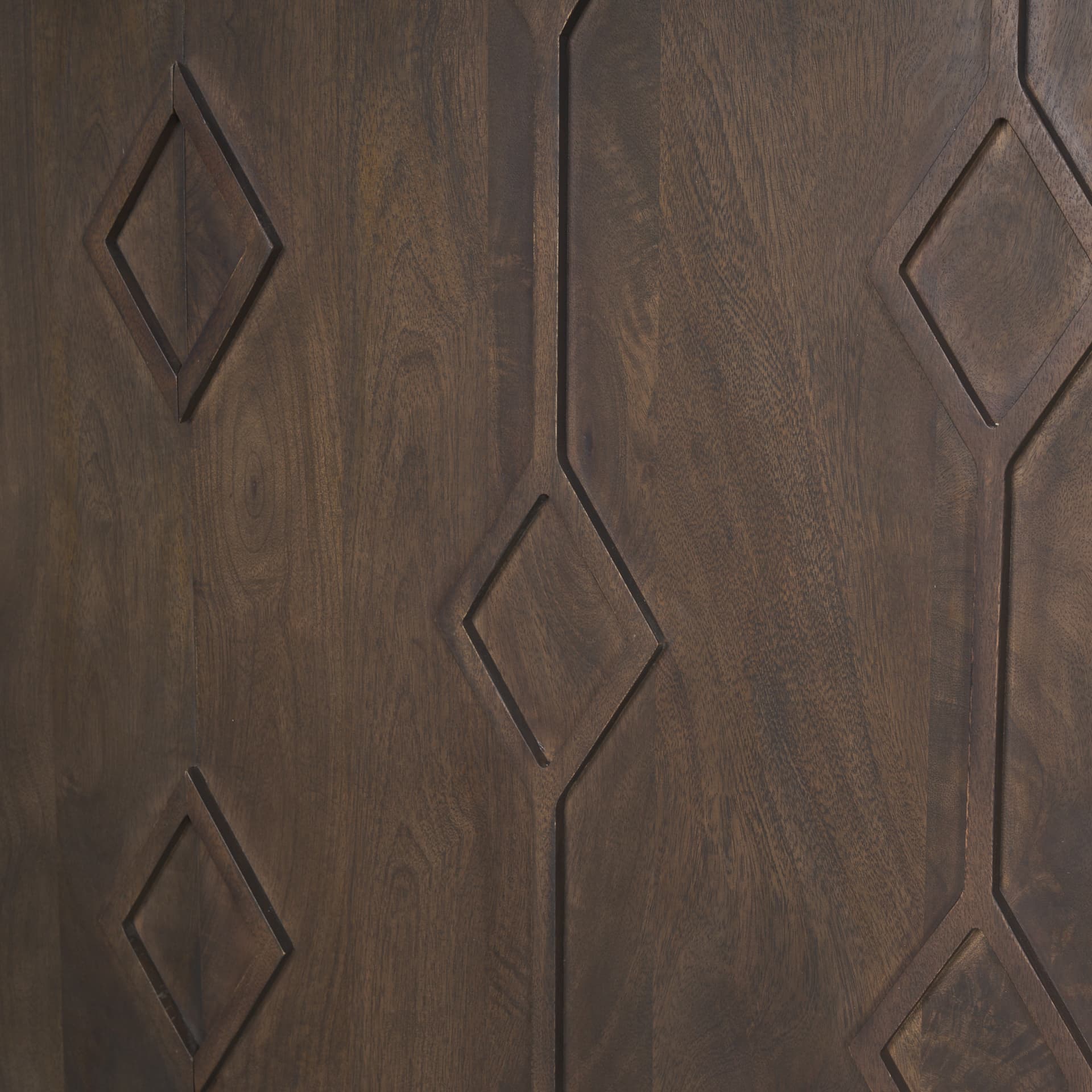 Heera Dark Brown Diamond Motif w/ Shelf Accent Cabinet — product photograph